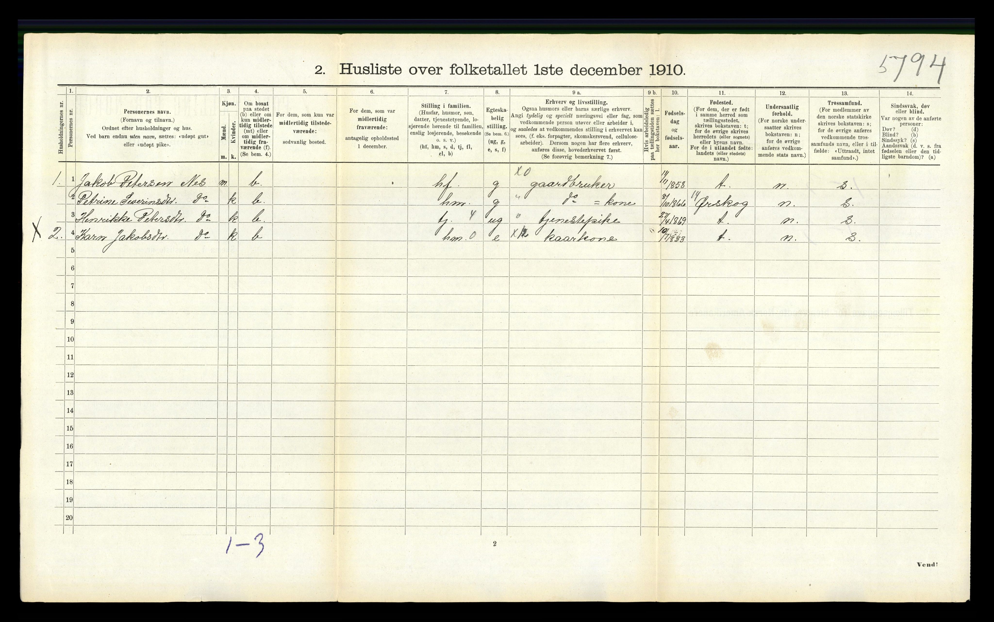 RA, 1910 census for Skodje, 1910, p. 322