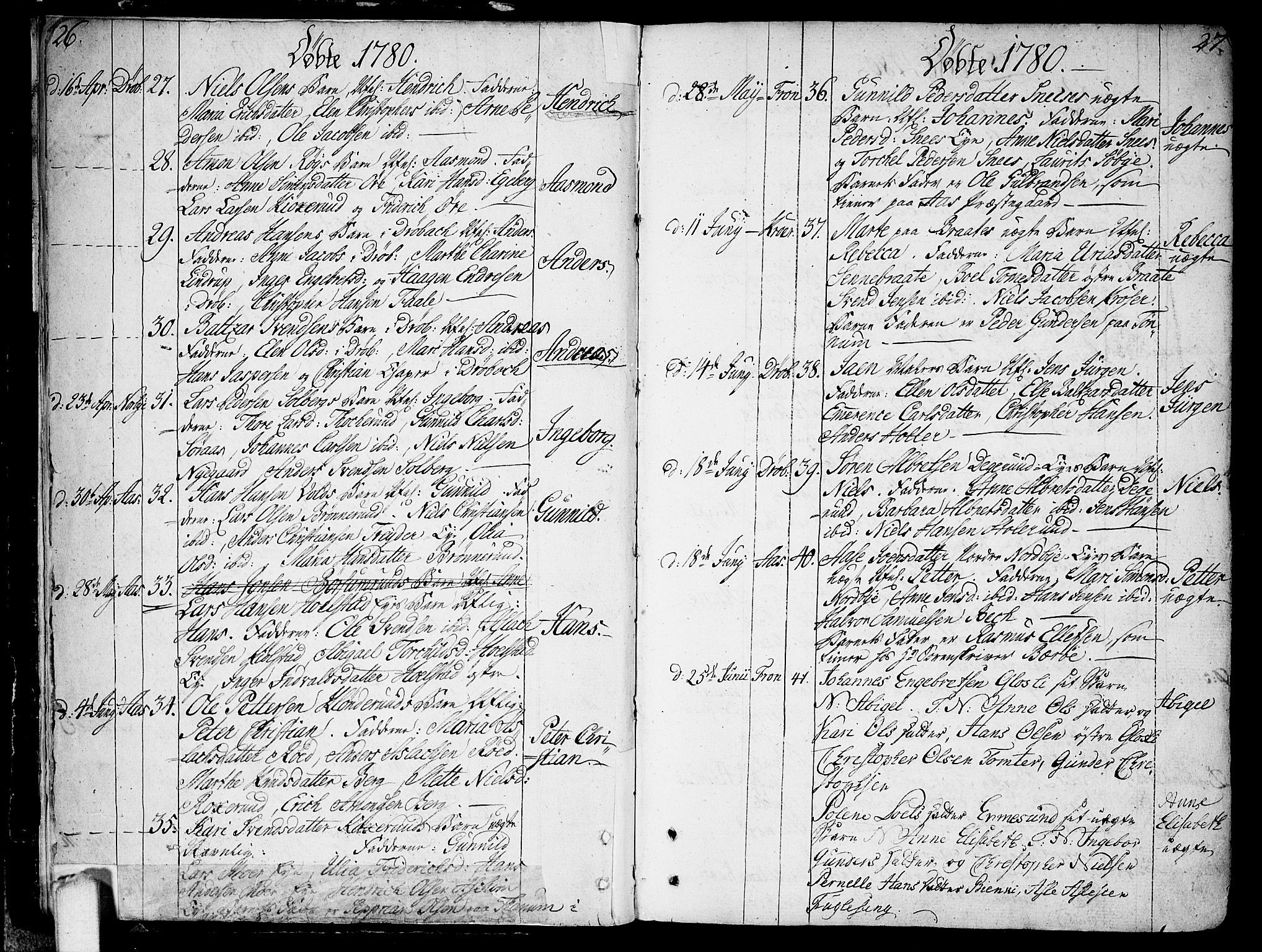 Ås prestekontor Kirkebøker, SAO/A-10894/F/Fa/L0002: Parish register (official) no. I 2, 1778-1813, p. 26-27