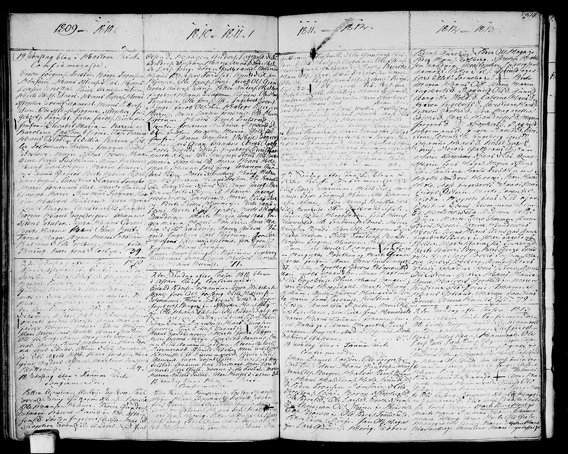 Asker prestekontor Kirkebøker, SAO/A-10256a/F/Fa/L0005: Parish register (official) no. I 5, 1807-1813, p. 319