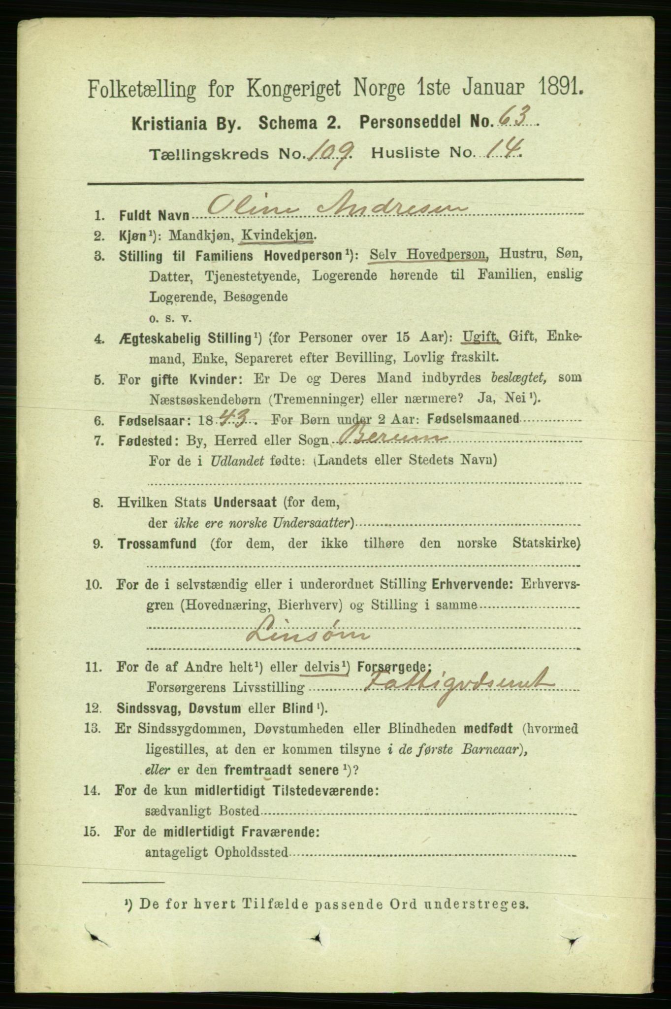 RA, 1891 census for 0301 Kristiania, 1891, p. 56959
