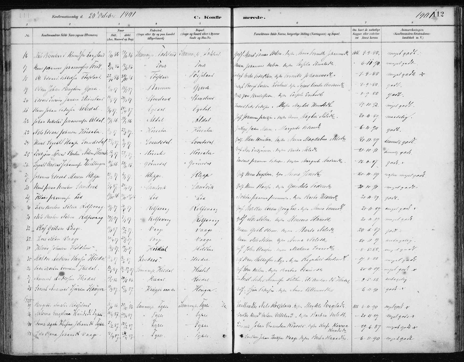 Samnanger Sokneprestembete, SAB/A-77501/H/Haa: Parish register (official) no. A 1, 1885-1901, p. 112