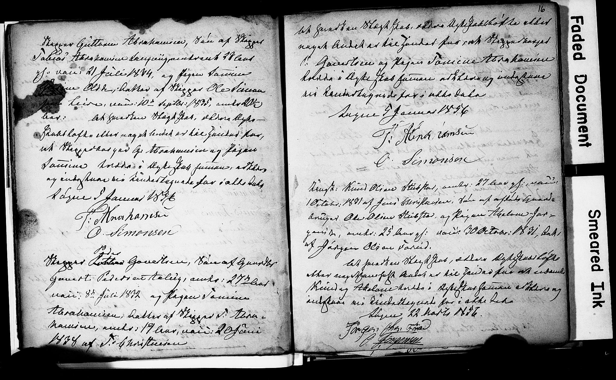 Søgne sokneprestkontor, SAK/1111-0037/F/Fe/L0001: Banns register no. A III 1, 1853-1870, p. 16