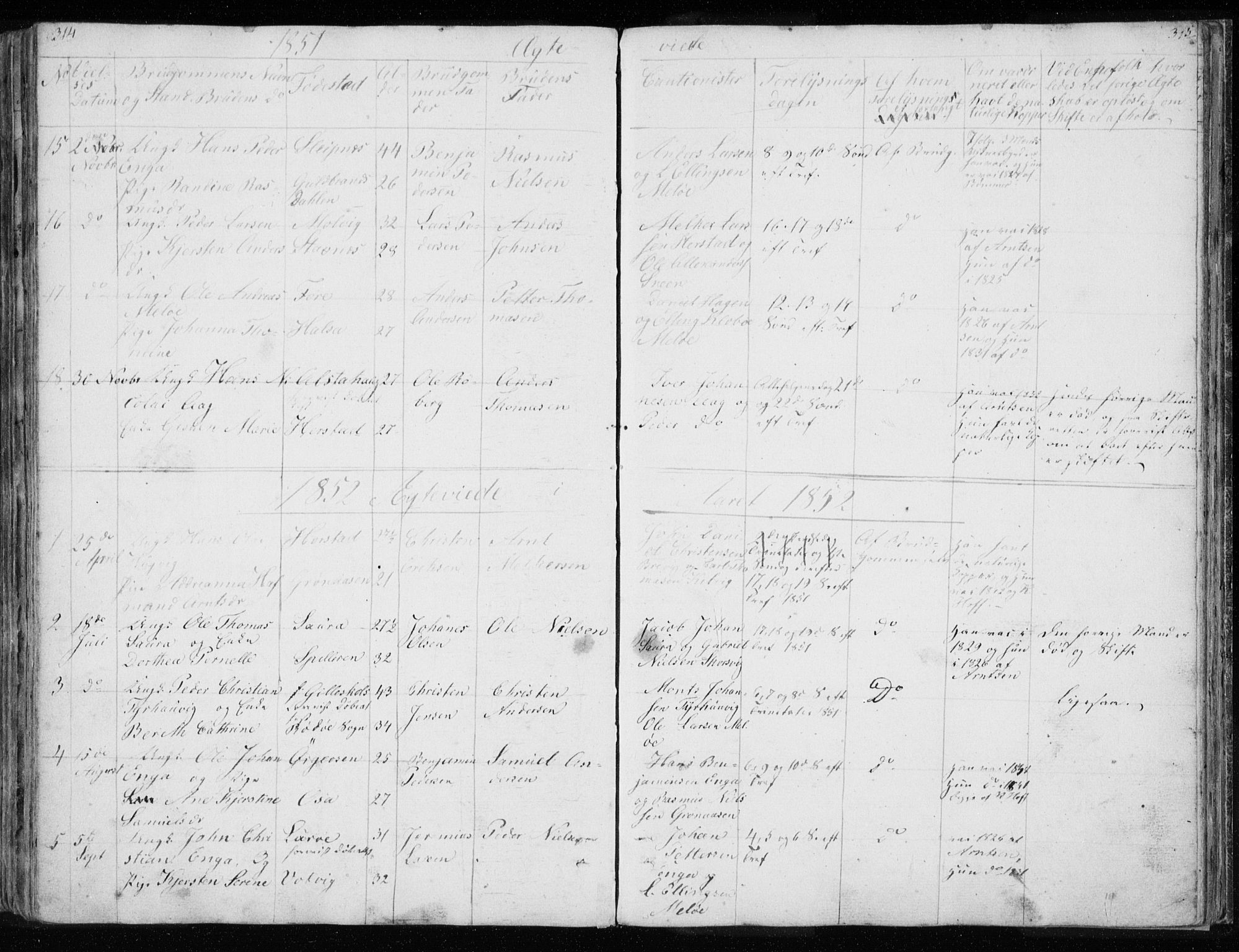 Ministerialprotokoller, klokkerbøker og fødselsregistre - Nordland, AV/SAT-A-1459/843/L0632: Parish register (copy) no. 843C01, 1833-1853, p. 314-315