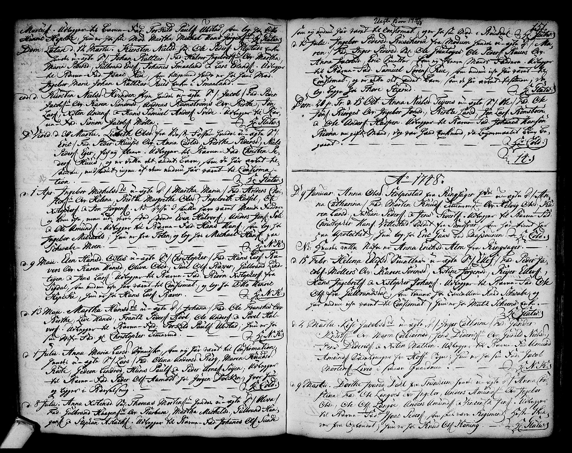 Kongsberg kirkebøker, SAKO/A-22/F/Fa/L0003: Parish register (official) no. I 3, 1744-1755, p. 151