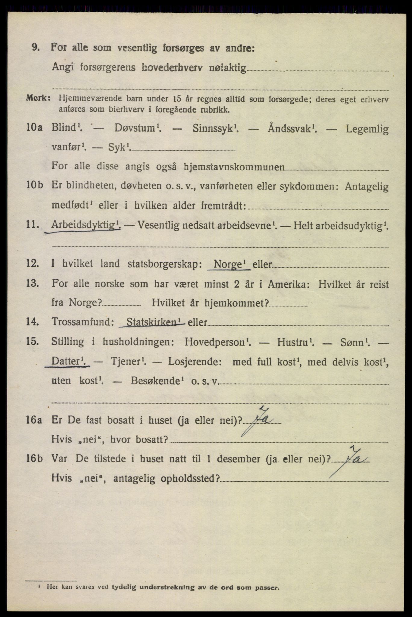 SAK, 1920 census for Oddernes, 1920, p. 13372