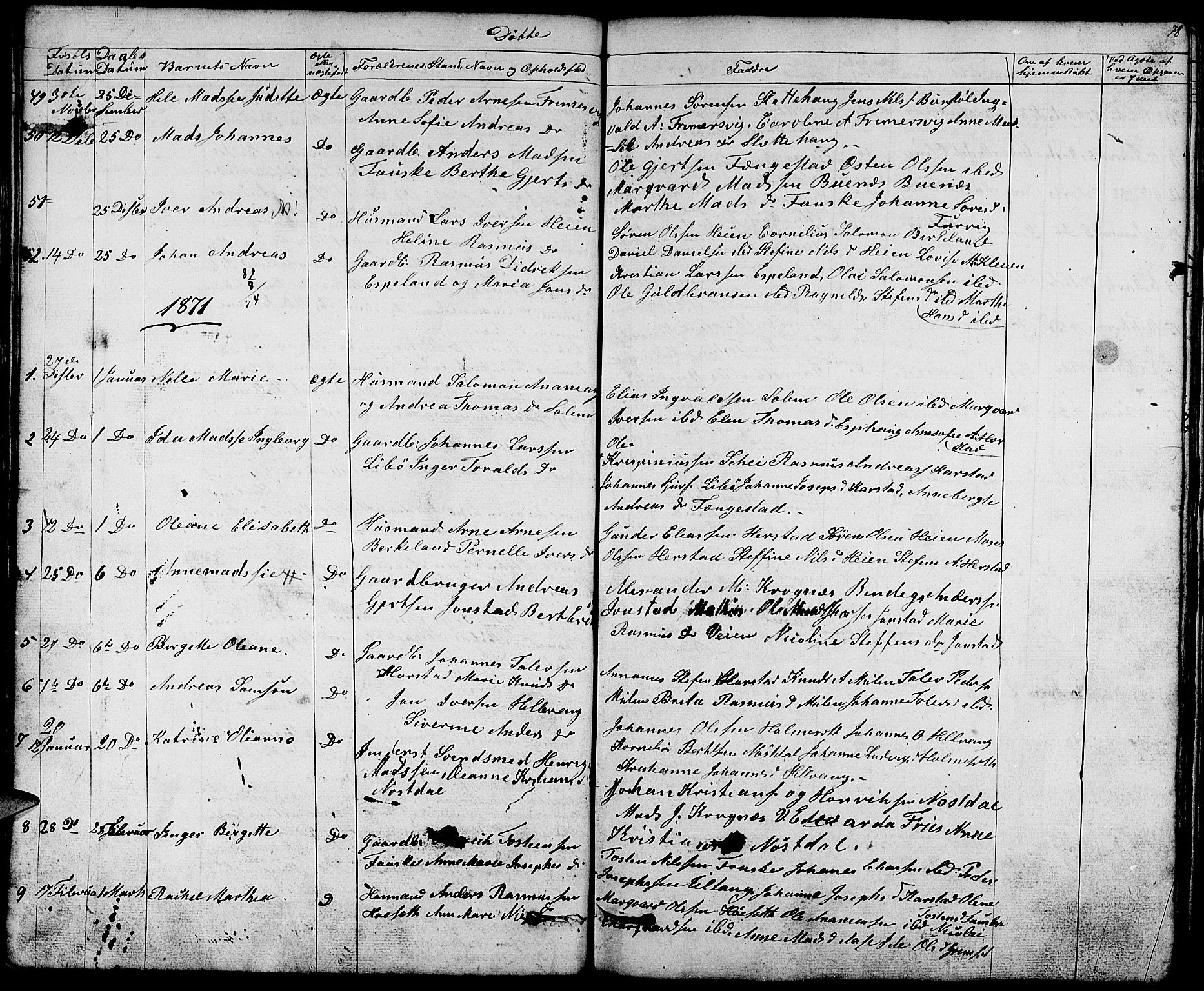 Førde sokneprestembete, SAB/A-79901/H/Hab/Habd/L0001: Parish register (copy) no. D 1, 1852-1877, p. 78
