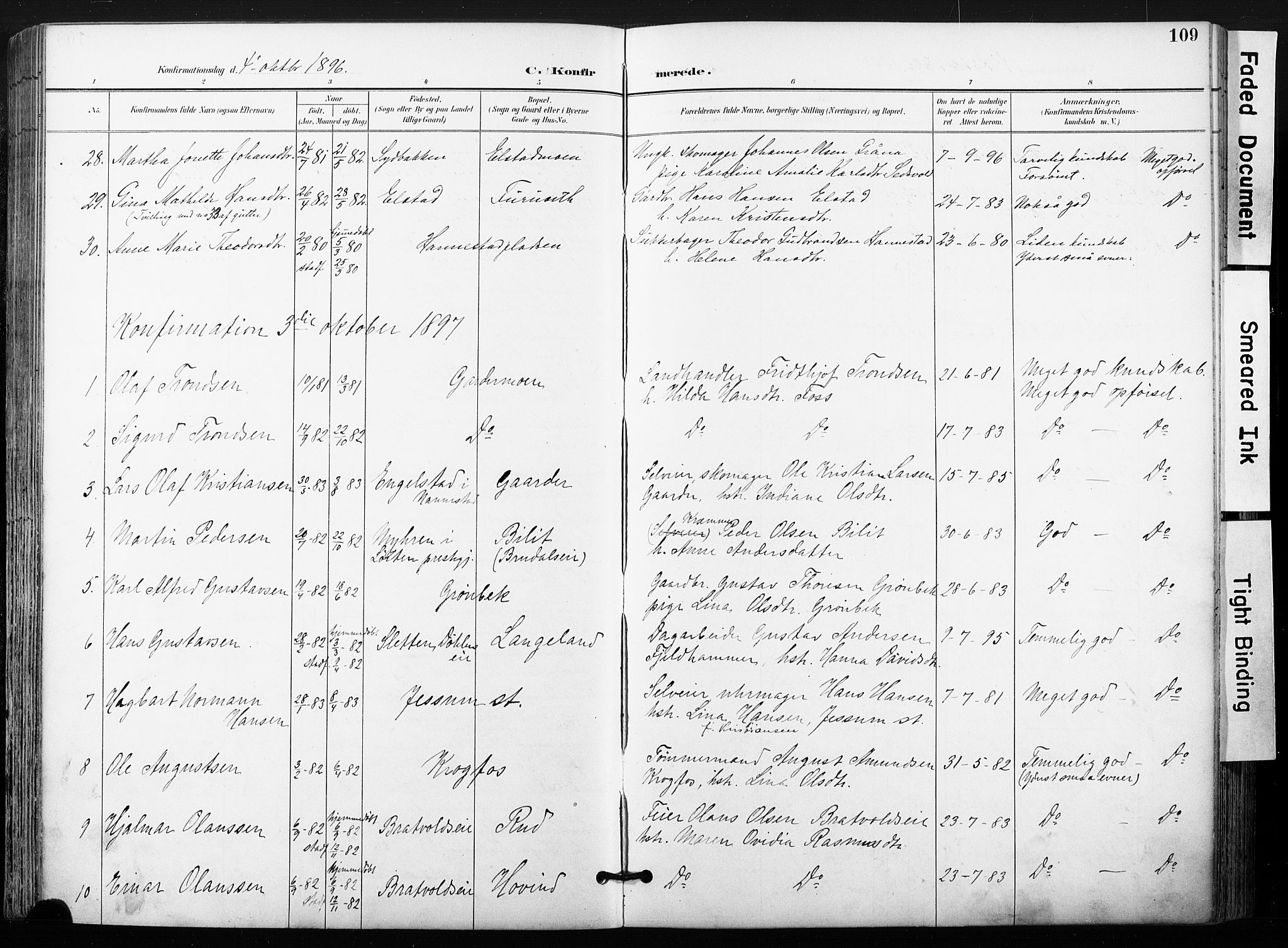 Ullensaker prestekontor Kirkebøker, AV/SAO-A-10236a/F/Fb/L0002: Parish register (official) no. II 2, 1894-1909, p. 109