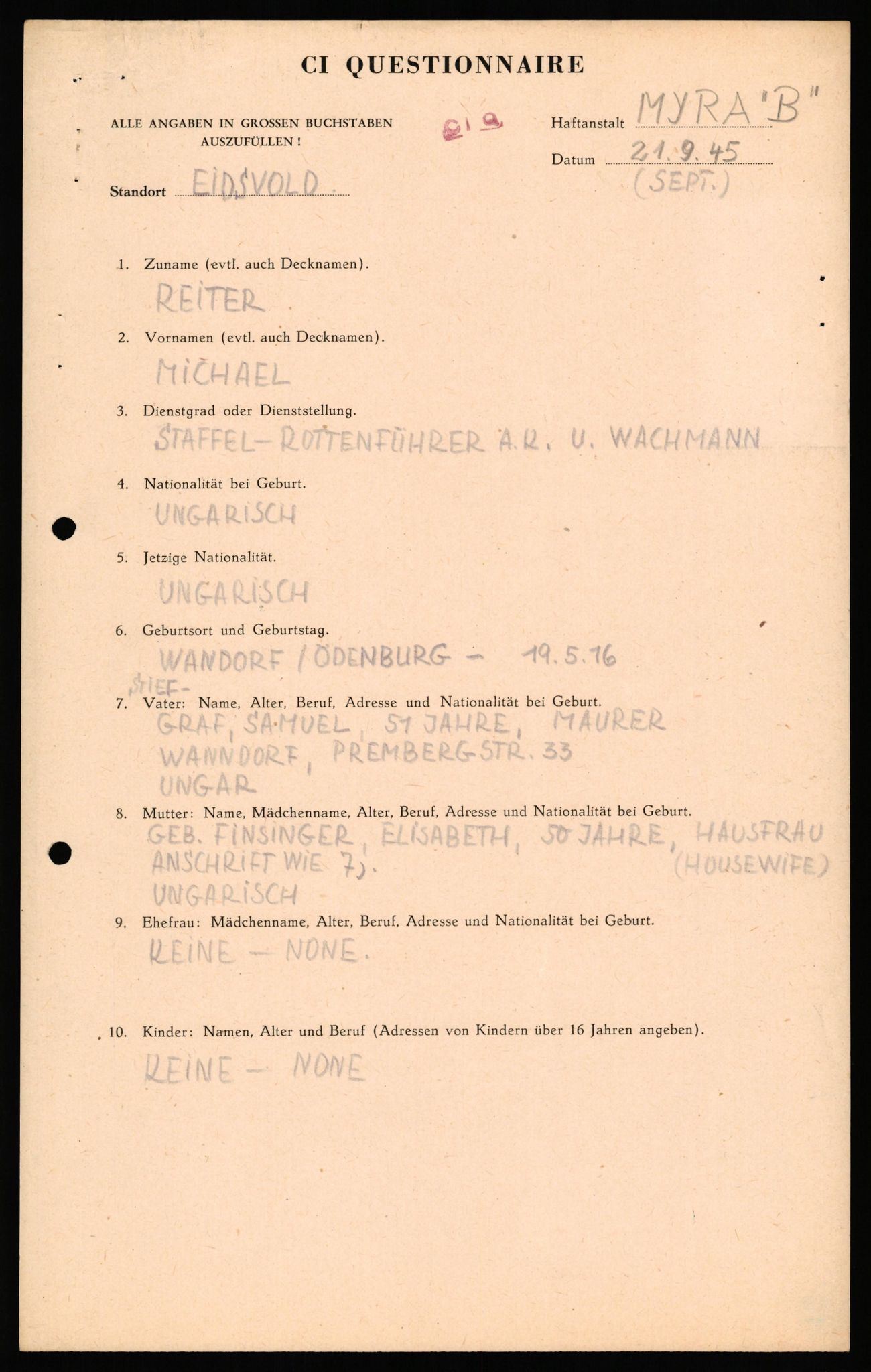 Forsvaret, Forsvarets overkommando II, AV/RA-RAFA-3915/D/Db/L0041: CI Questionaires.  Diverse nasjonaliteter., 1945-1946, p. 554