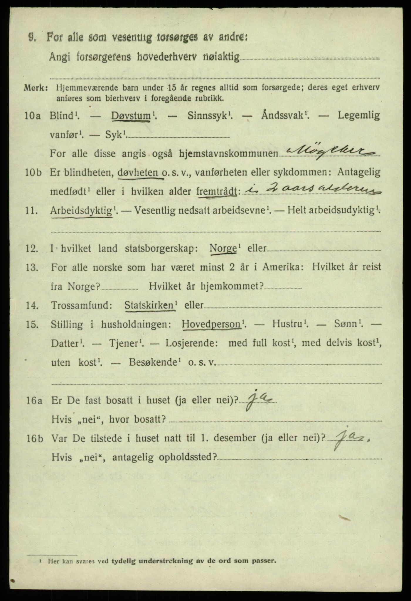 SAB, 1920 census for Austevoll, 1920, p. 2957