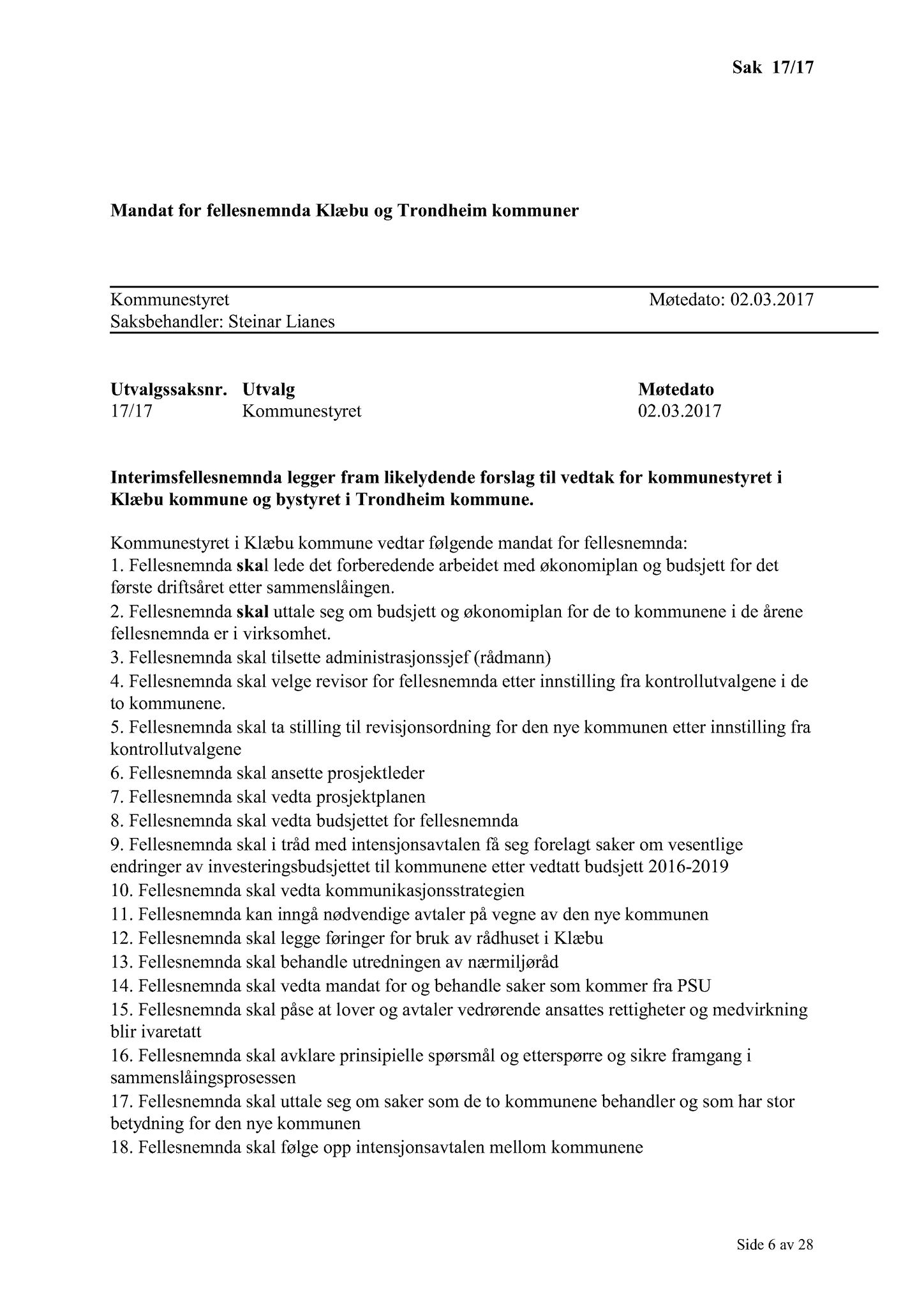 Klæbu Kommune, TRKO/KK/01-KS/L010: Kommunestyret - Møtedokumenter, 2017, p. 407