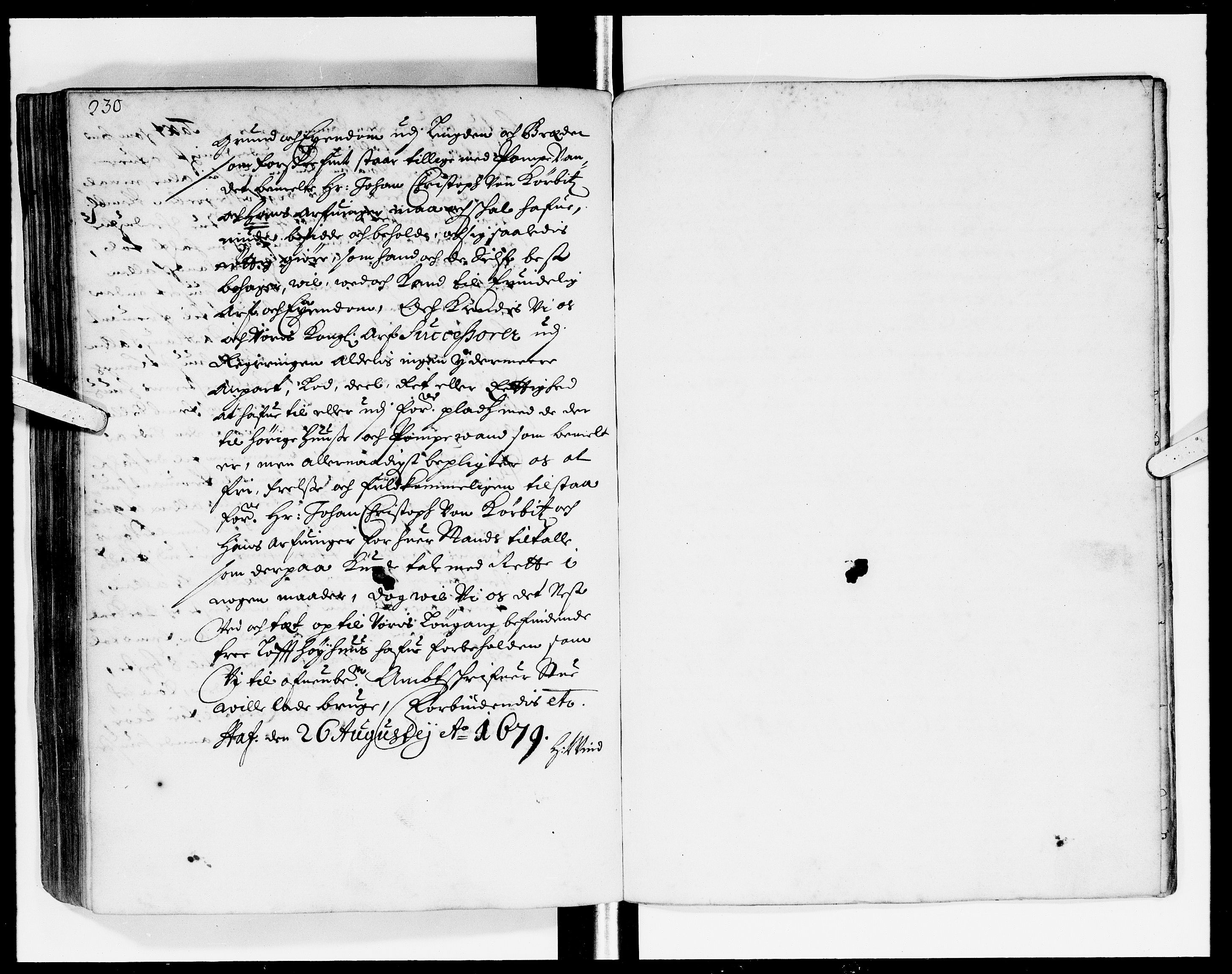 Rentekammeret Skatkammeret, Danske Sekretariat (1660-1679) / Rentekammeret Danske Afdeling, Kammerkancelliet (1679-1771), DRA/A-0007/-/0212-14: Ekspeditionsprotokol, 1676-1679, p. 230