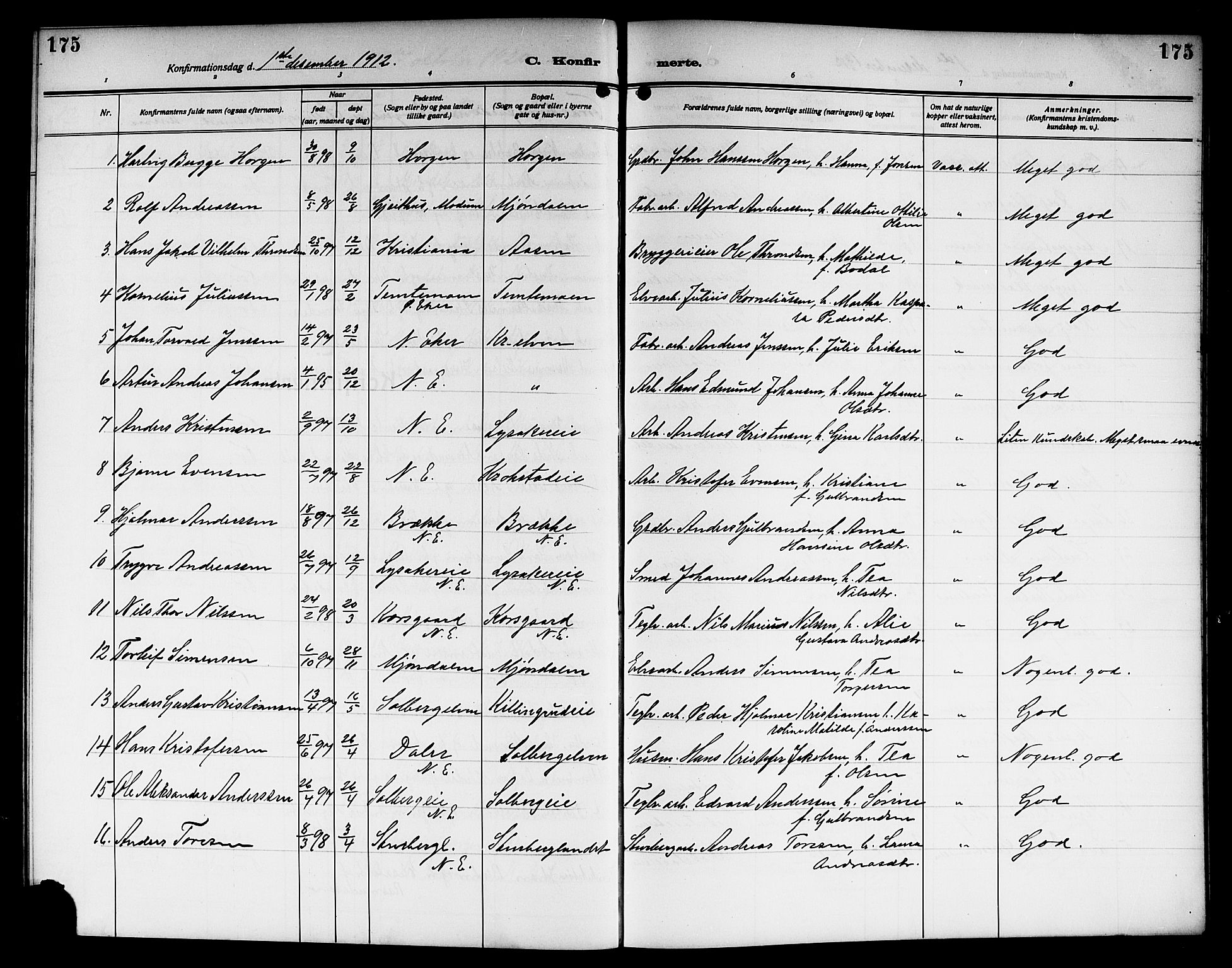 Nedre Eiker kirkebøker, AV/SAKO-A-612/G/Ga/L0005: Parish register (copy) no. 5, 1913-1921, p. 175