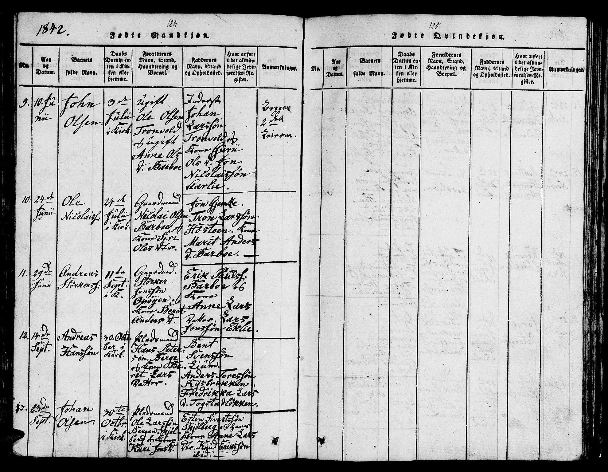 Ministerialprotokoller, klokkerbøker og fødselsregistre - Sør-Trøndelag, SAT/A-1456/671/L0842: Parish register (copy) no. 671C01, 1816-1867, p. 124-125