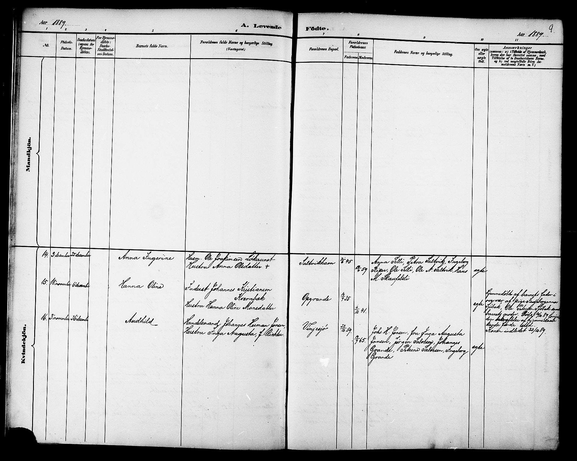 Ministerialprotokoller, klokkerbøker og fødselsregistre - Nord-Trøndelag, AV/SAT-A-1458/733/L0327: Parish register (copy) no. 733C02, 1888-1918, p. 9