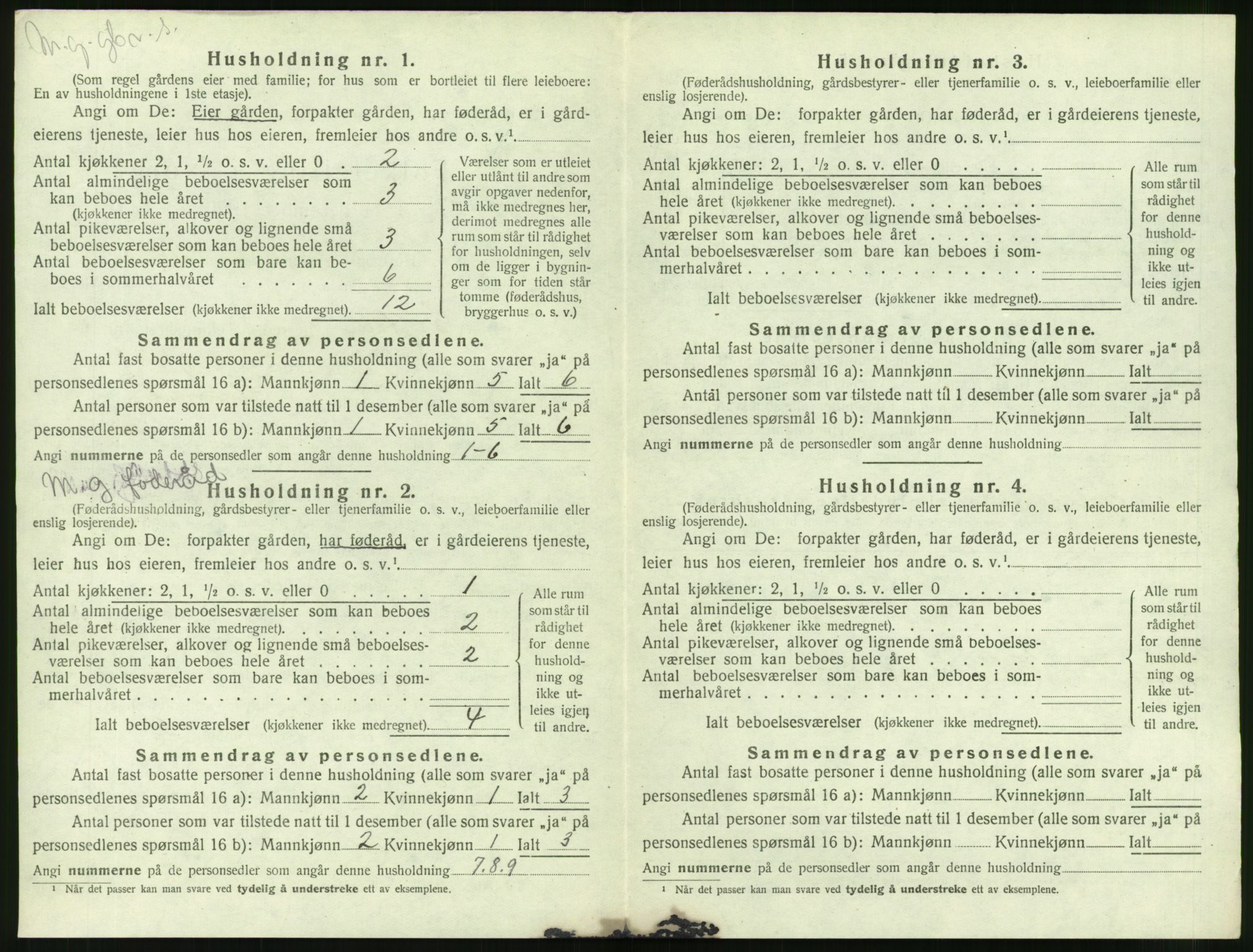 SAT, 1920 census for Grytten, 1920, p. 655