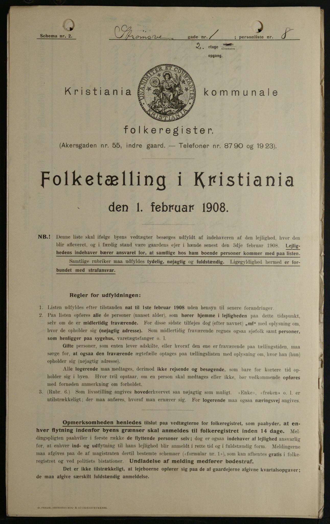 OBA, Municipal Census 1908 for Kristiania, 1908, p. 93488