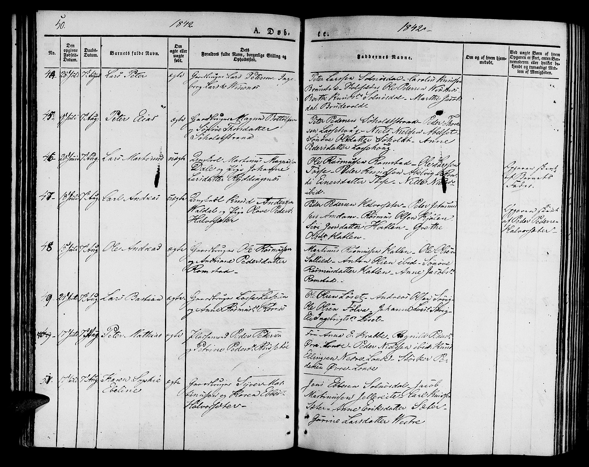 Ministerialprotokoller, klokkerbøker og fødselsregistre - Møre og Romsdal, AV/SAT-A-1454/522/L0311: Parish register (official) no. 522A06, 1832-1842, p. 50