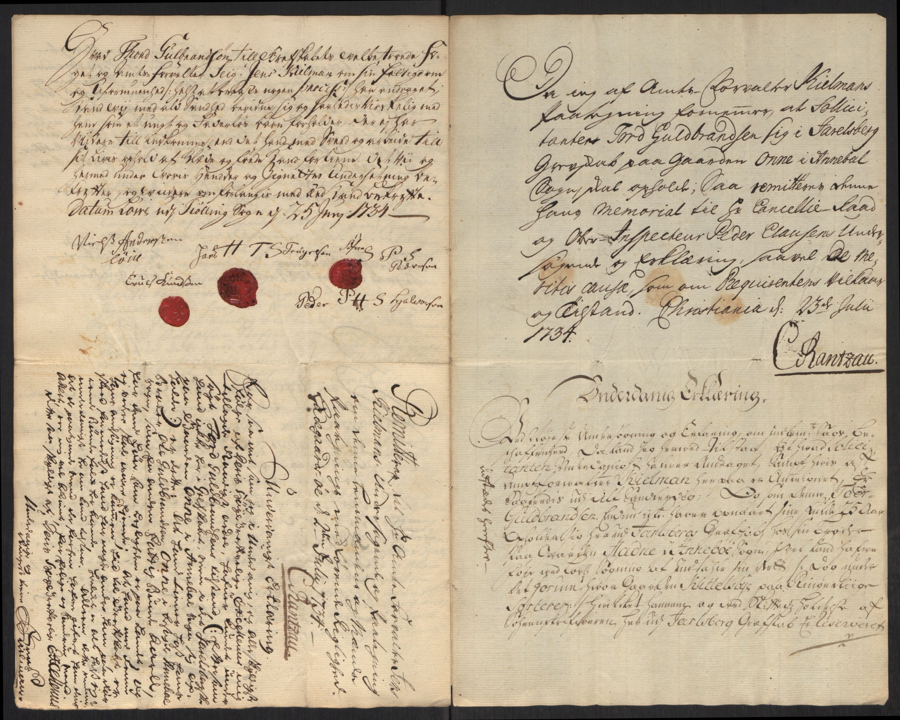 Stattholderembetet 1572-1771, AV/RA-EA-2870/Ef/L0107: Brev fra embetsmenn og andre, 1733-1734, p. 320