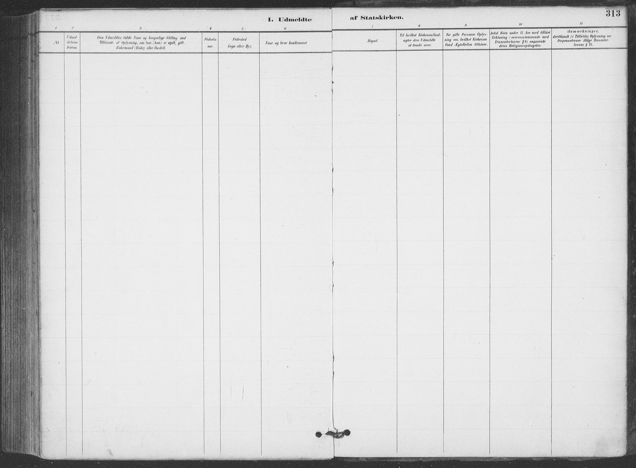 Hjartdal kirkebøker, AV/SAKO-A-270/F/Fa/L0010: Parish register (official) no. I 10, 1880-1929, p. 313