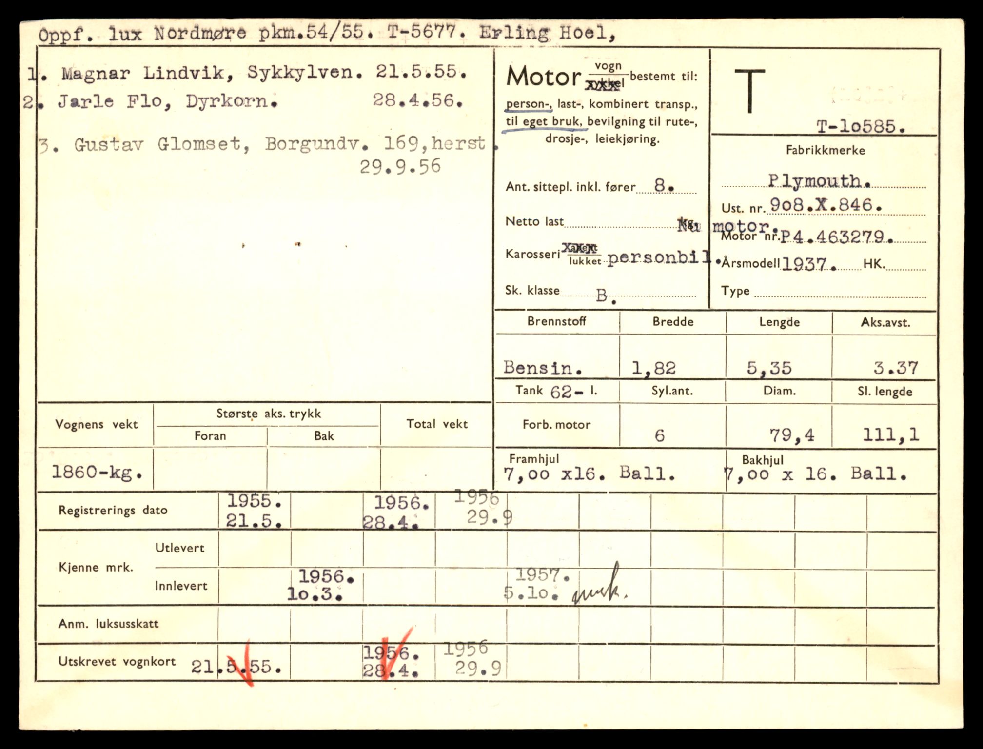 Møre og Romsdal vegkontor - Ålesund trafikkstasjon, AV/SAT-A-4099/F/Fe/L0022: Registreringskort for kjøretøy T 10584 - T 10694, 1927-1998, p. 21