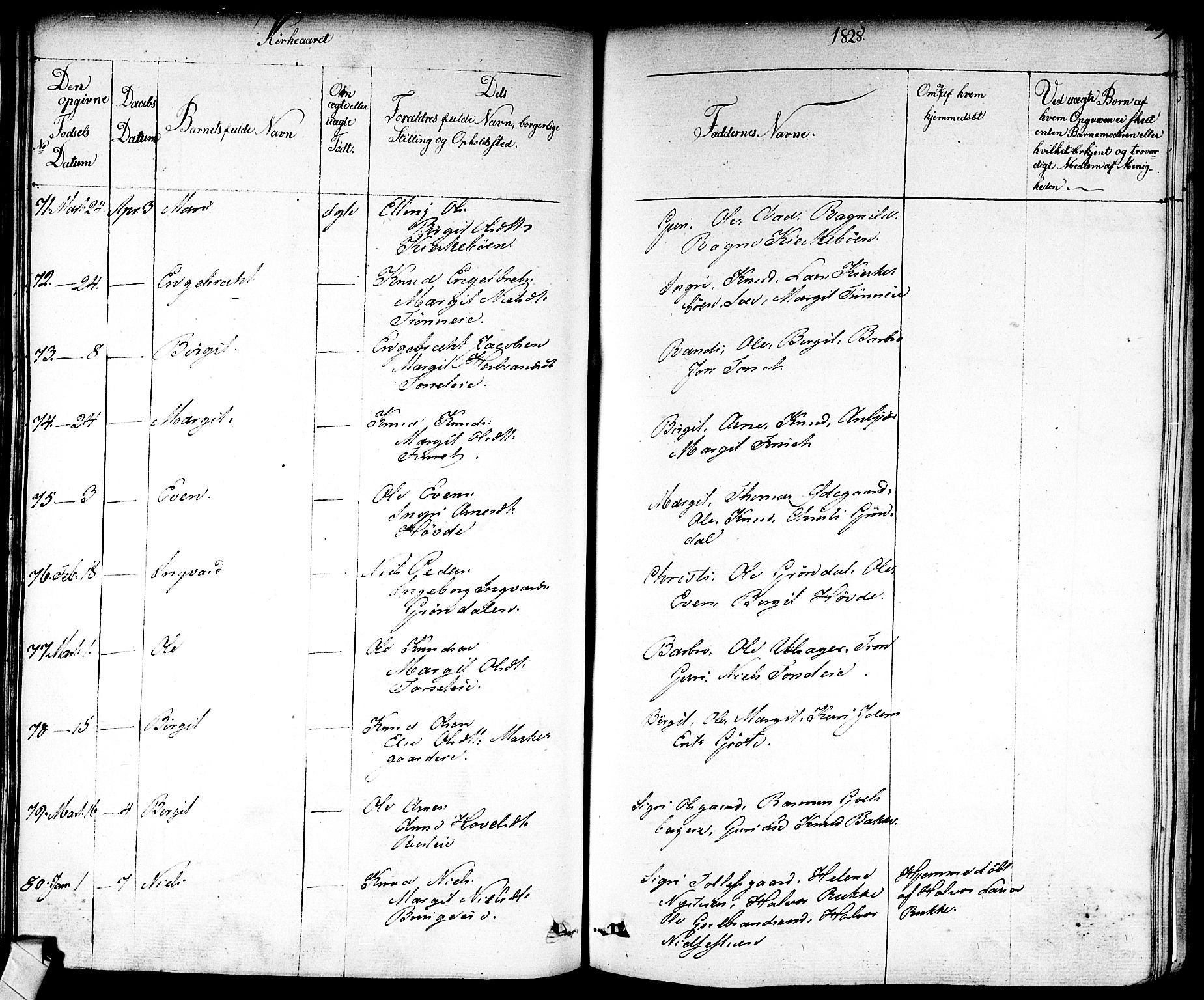 Nes kirkebøker, SAKO/A-236/F/Fa/L0008: Parish register (official) no. 8, 1824-1834, p. 208-209