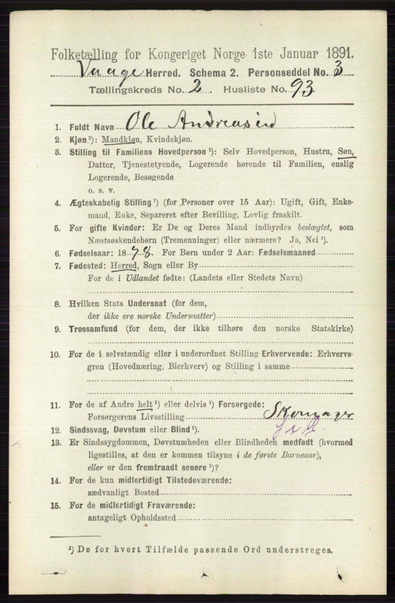 RA, 1891 census for 0515 Vågå, 1891, p. 1759