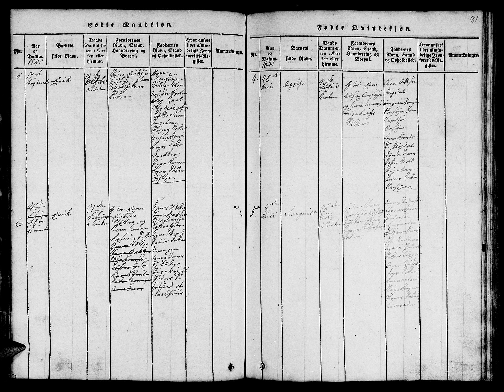 Ministerialprotokoller, klokkerbøker og fødselsregistre - Sør-Trøndelag, SAT/A-1456/666/L0788: Parish register (copy) no. 666C01, 1816-1847, p. 81