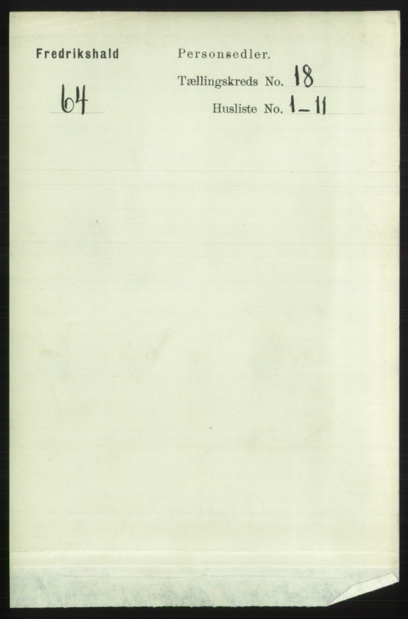 RA, 1891 census for 0101 Fredrikshald, 1891, p. 11368
