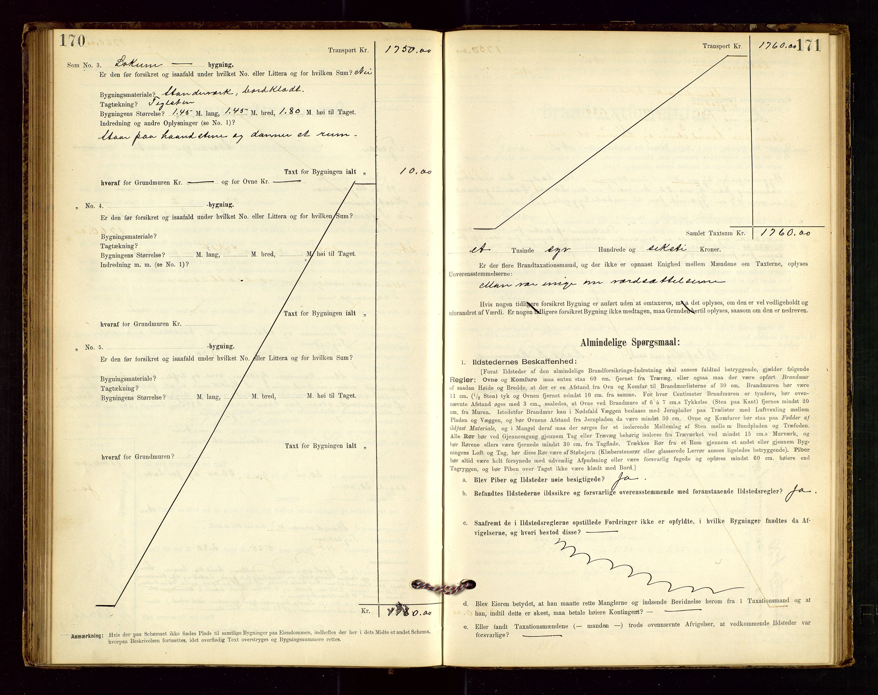 Tysvær lensmannskontor, AV/SAST-A-100192/Gob/L0001: "Brandtaxationsprotokol for Tysvær Lensmandsdistrikt Ryfylke Fogderi", 1894-1916, p. 170-171