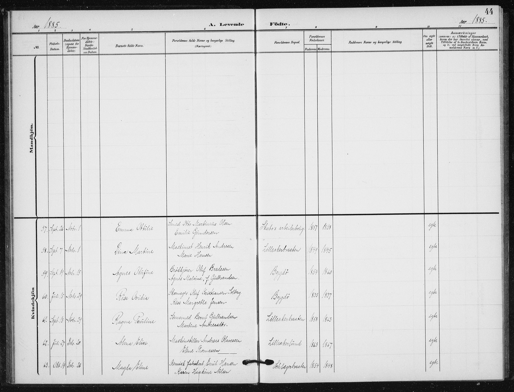 Vestre Aker prestekontor Kirkebøker, SAO/A-10025/F/Fb/L0001: Parish register (official) no. II 1, 1880-1906, p. 44