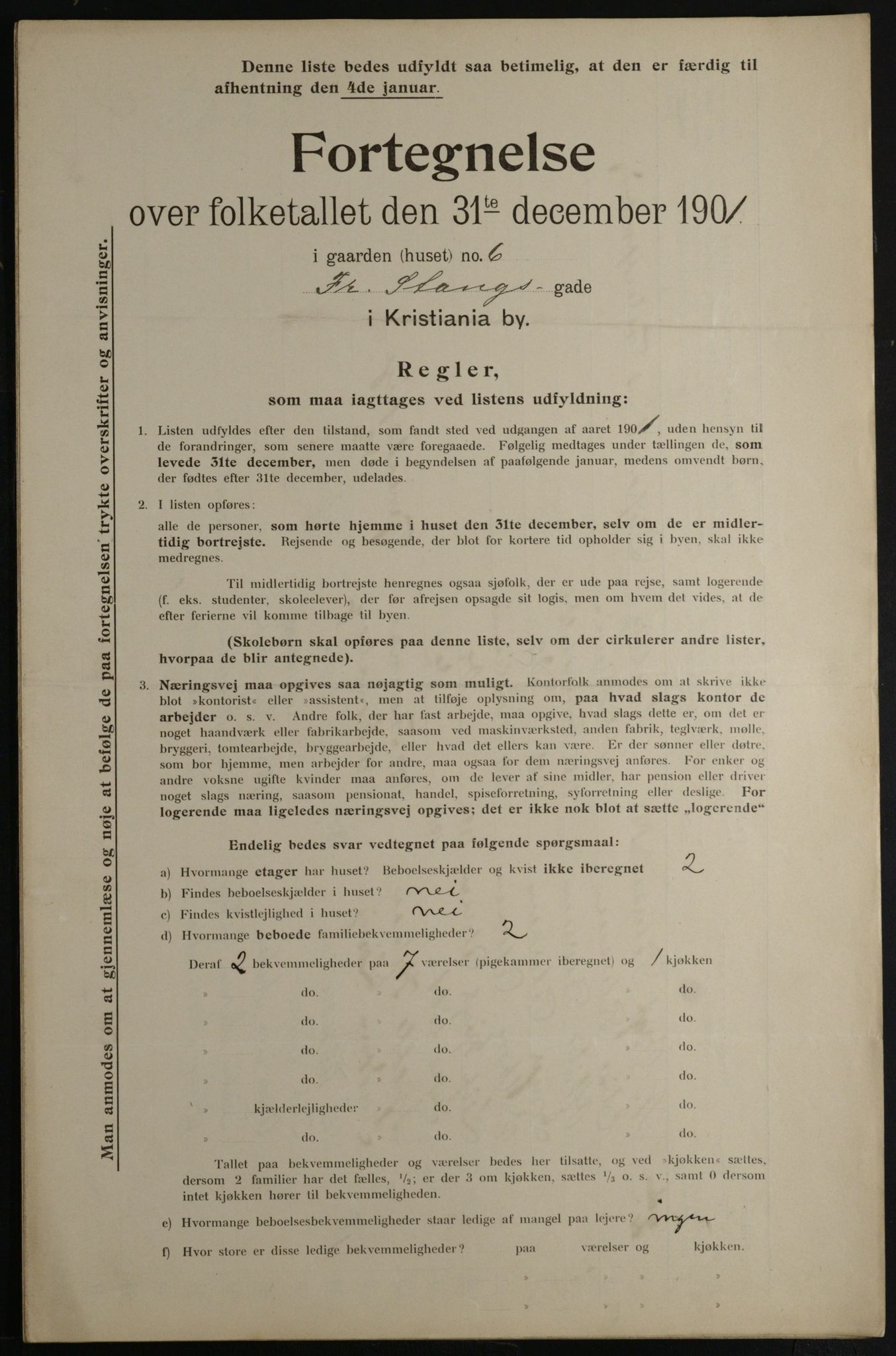 OBA, Municipal Census 1901 for Kristiania, 1901, p. 4297