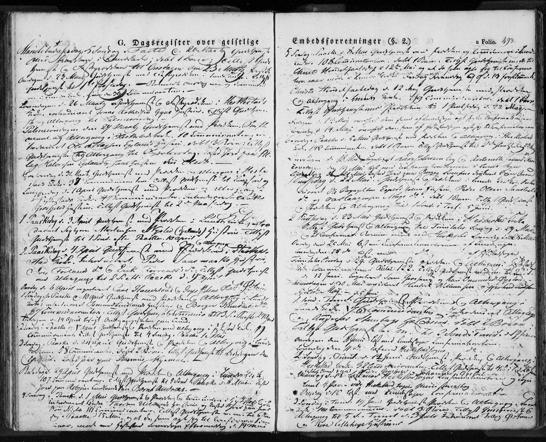 Lund sokneprestkontor, SAST/A-101809/S06/L0008: Parish register (official) no. A 7.2, 1833-1854, p. 493