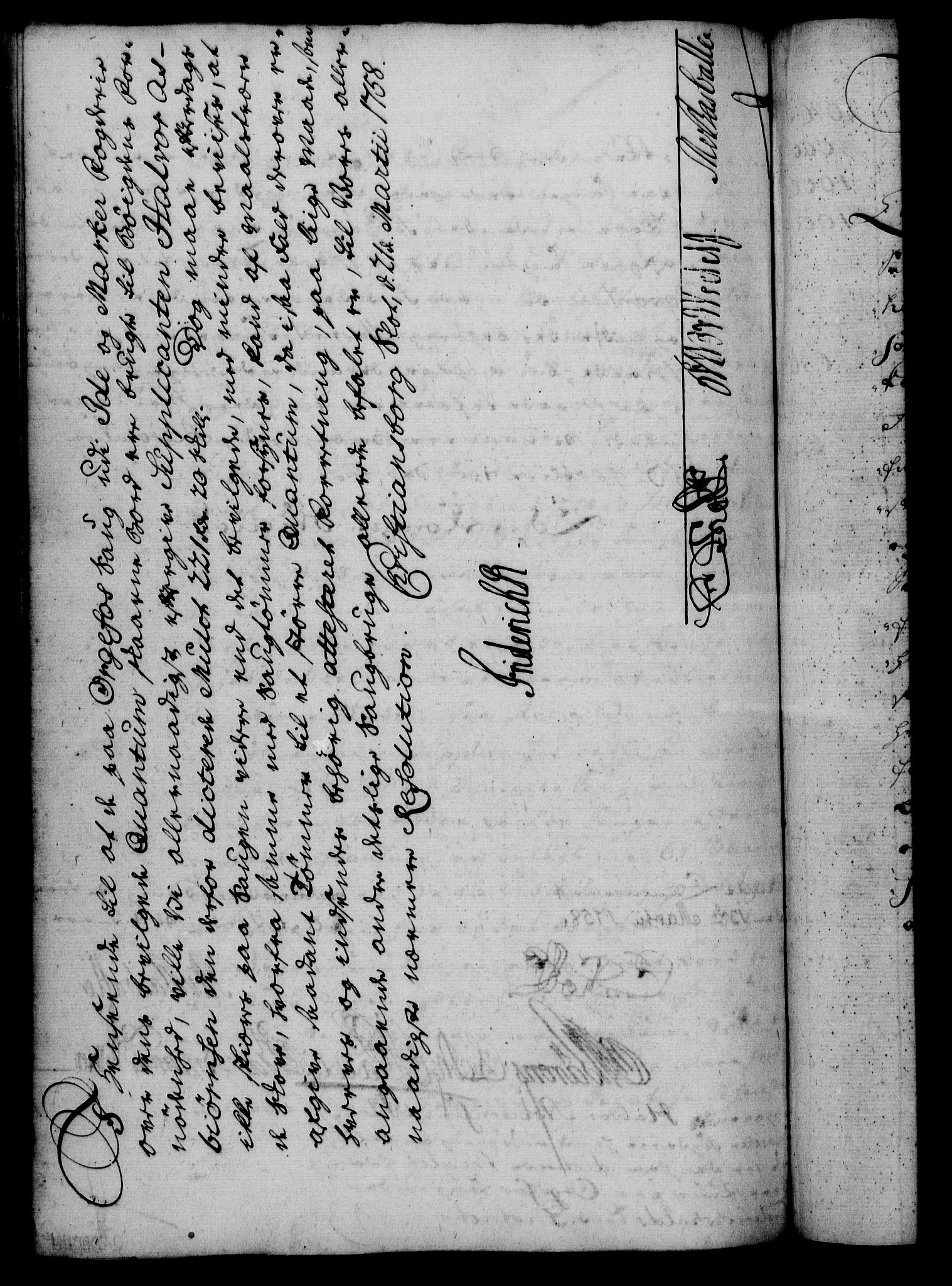 Rentekammeret, Kammerkanselliet, RA/EA-3111/G/Gf/Gfa/L0040: Norsk relasjons- og resolusjonsprotokoll (merket RK 52.40), 1758, p. 200