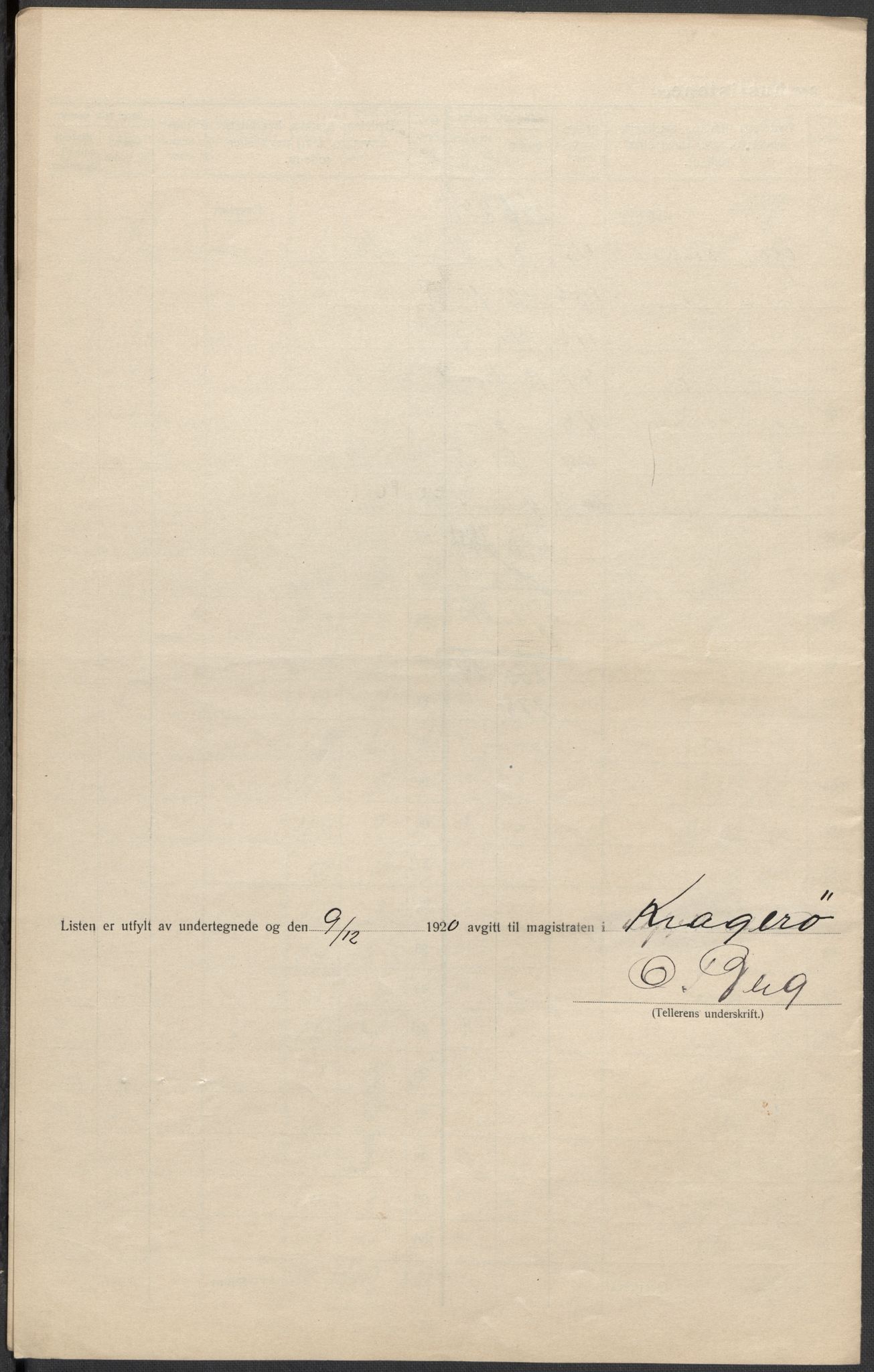 SAKO, 1920 census for Kragerø, 1920, p. 16