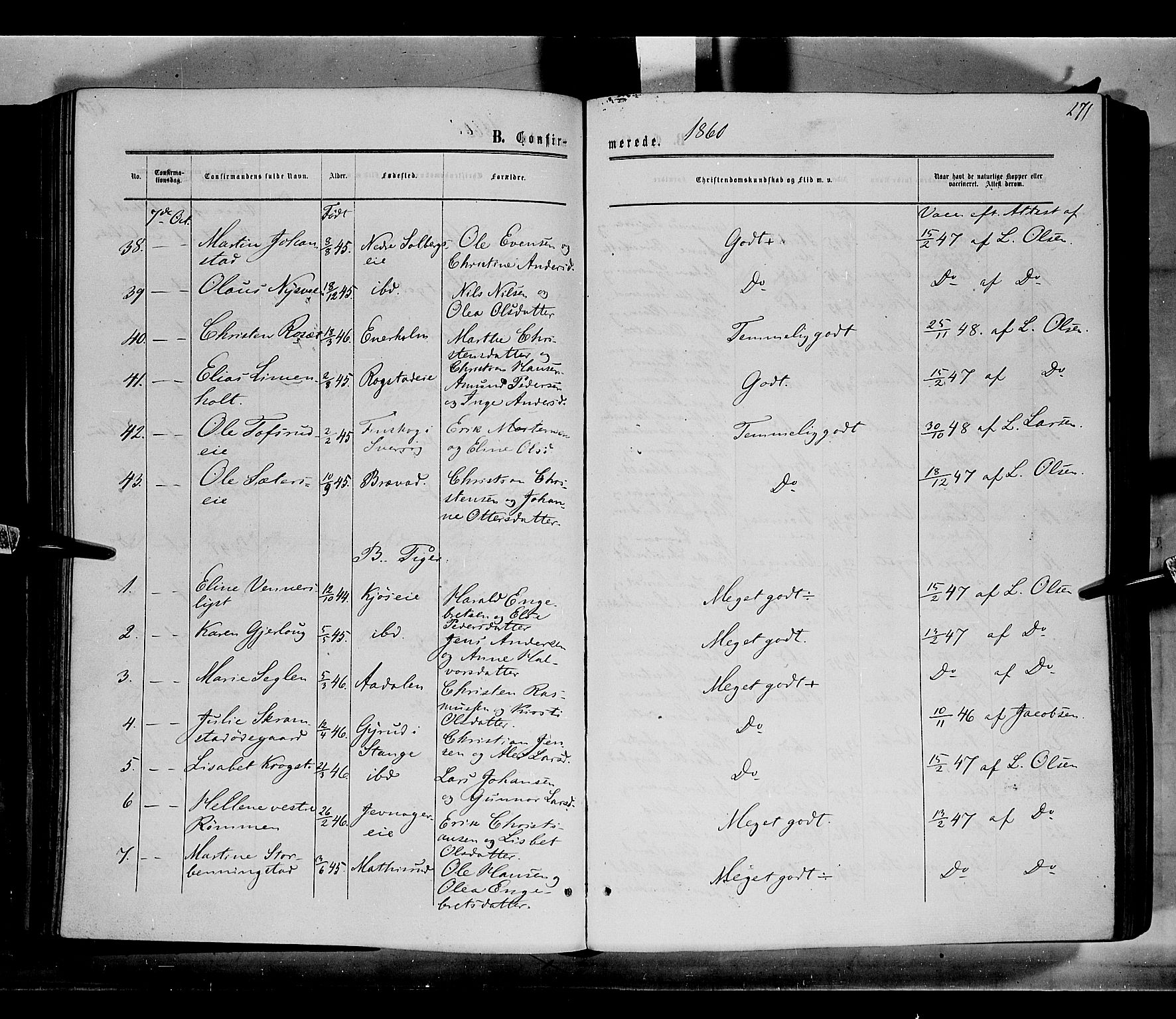 Løten prestekontor, SAH/PREST-022/K/Ka/L0008: Parish register (official) no. 8, 1860-1877, p. 271