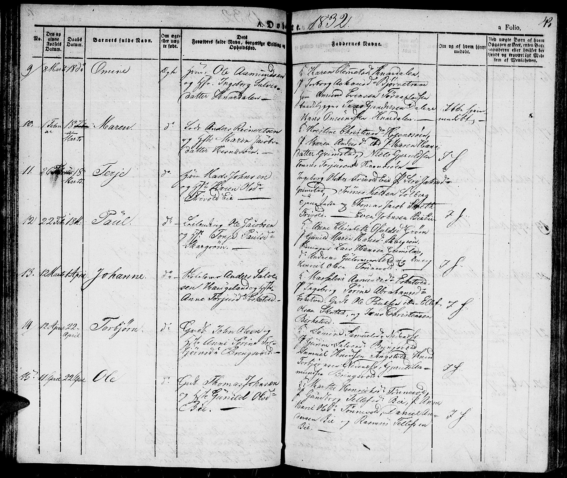 Fjære sokneprestkontor, SAK/1111-0011/F/Fa/L0002: Parish register (official) no. A 2, 1827-1839, p. 43