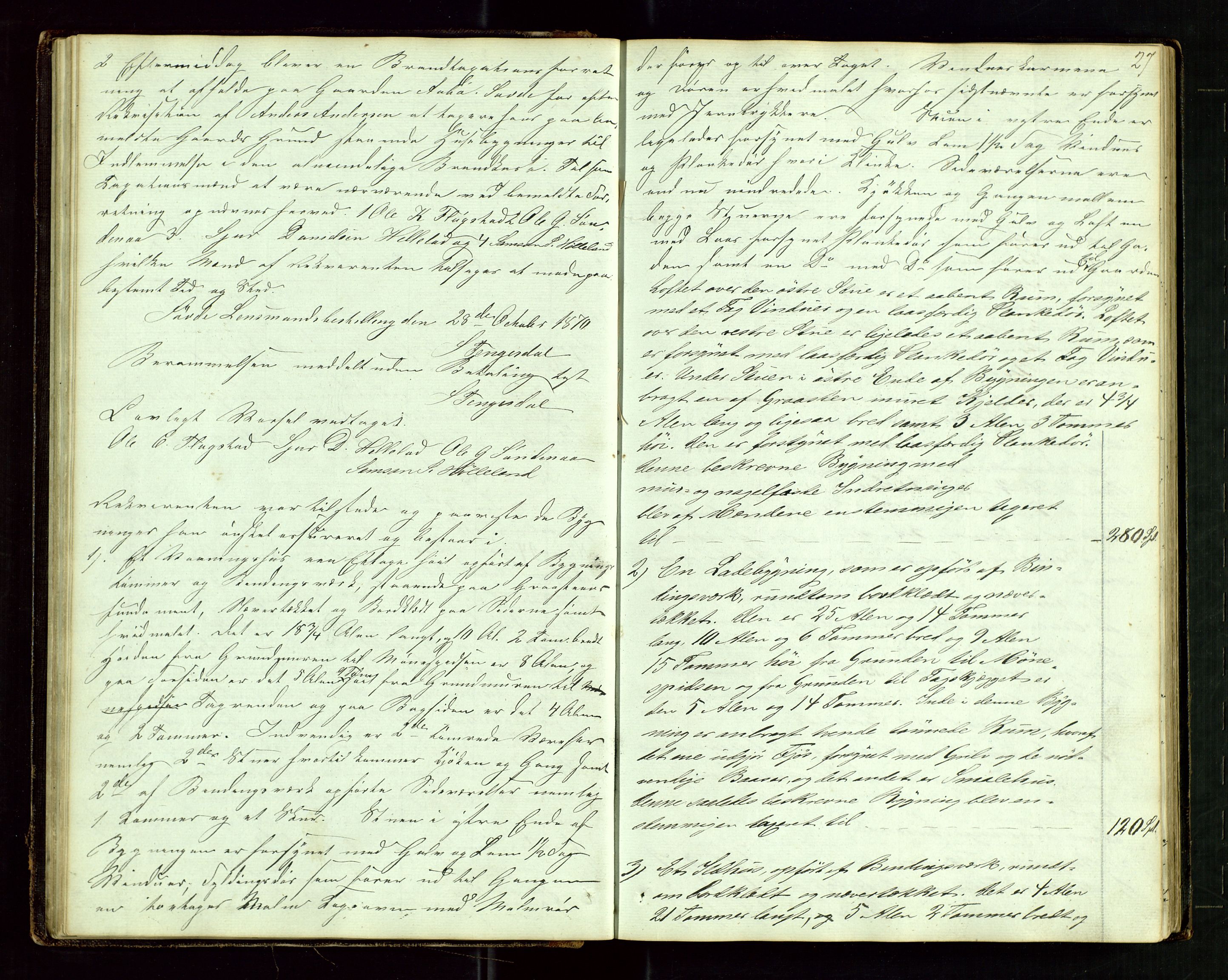 Sauda lensmannskontor, SAST/A-100177/Goa/L0001: "Brandtaxations-Protocol for Søvde Thinglaug", 1846-1886, p. 26b-27a