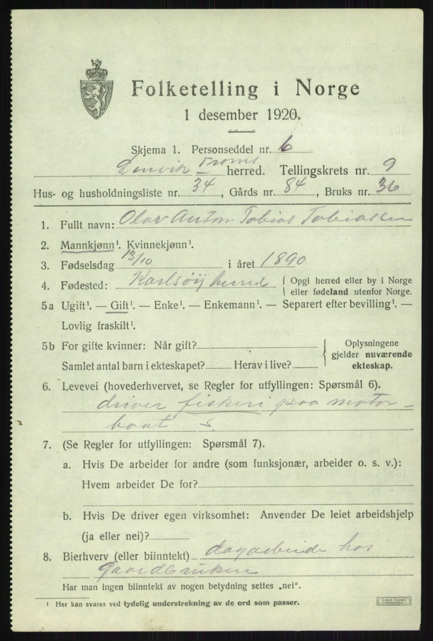 SATØ, 1920 census for Lenvik, 1920, p. 12776