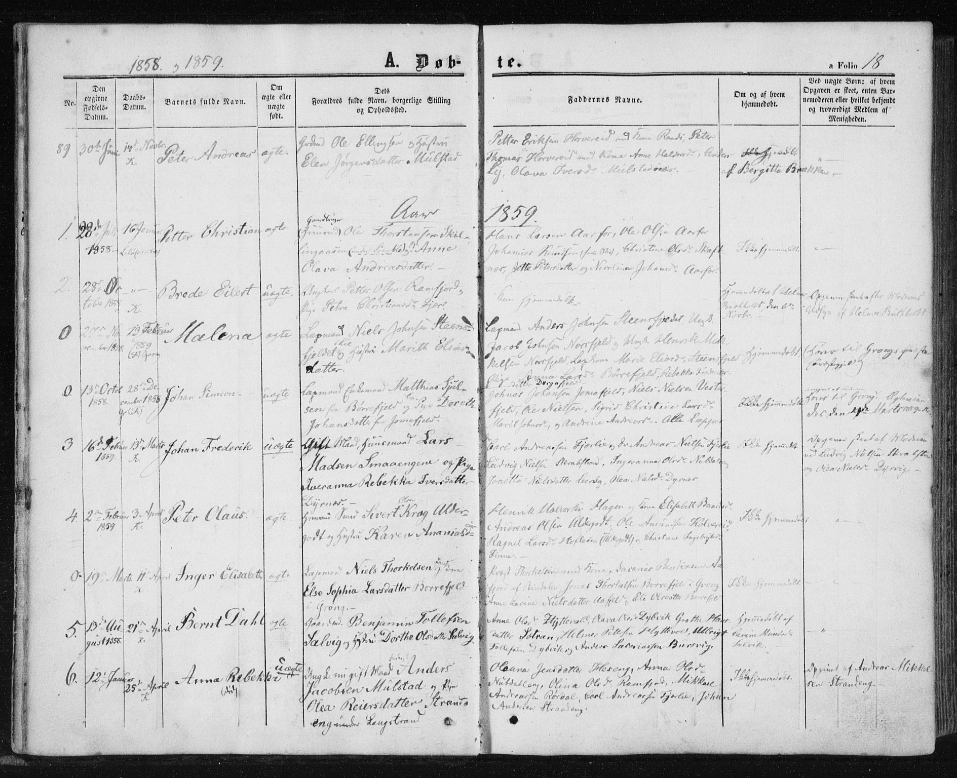 Ministerialprotokoller, klokkerbøker og fødselsregistre - Nord-Trøndelag, SAT/A-1458/780/L0641: Parish register (official) no. 780A06, 1857-1874, p. 18