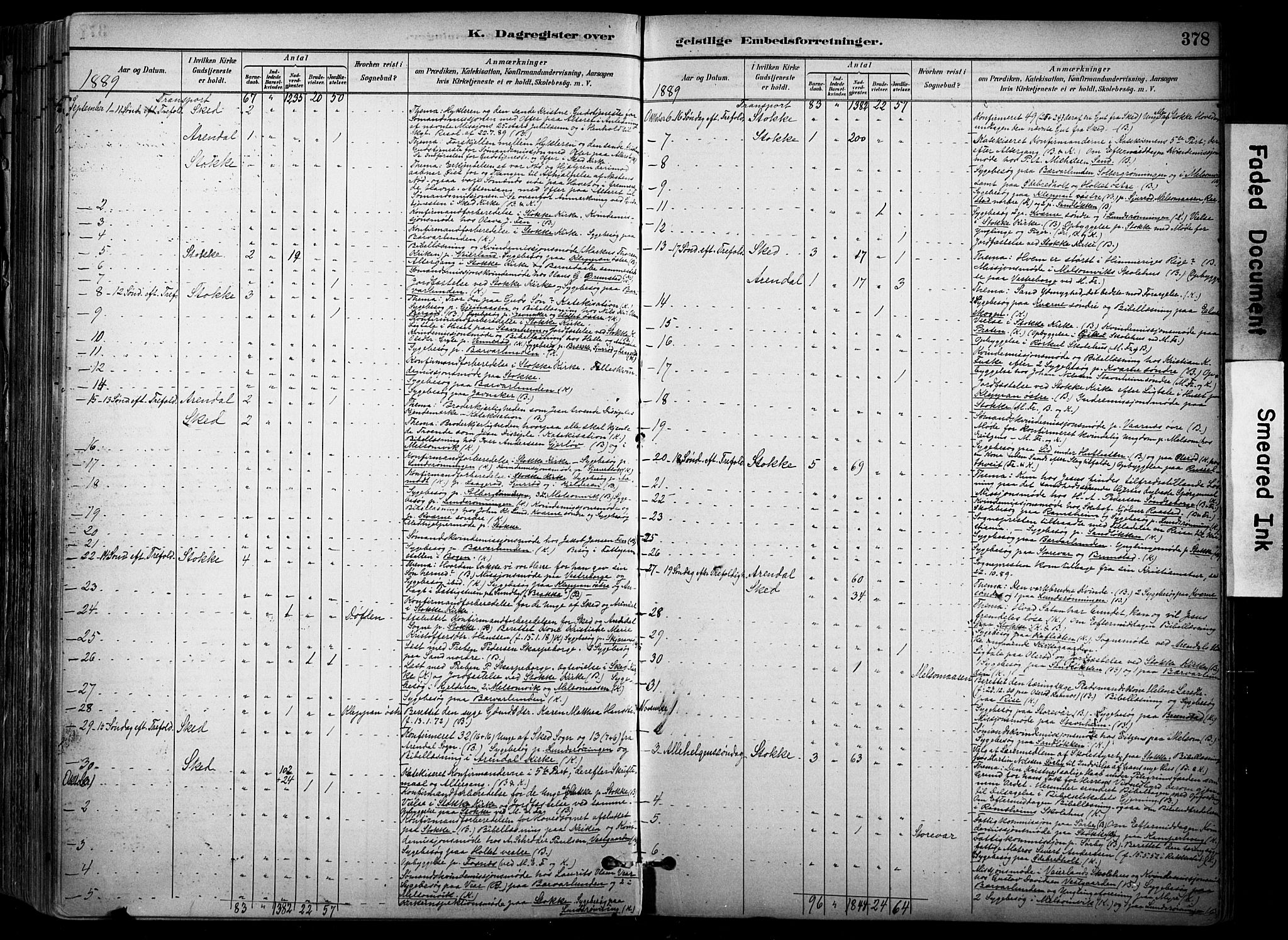 Stokke kirkebøker, AV/SAKO-A-320/F/Fa/L0010: Parish register (official) no. I 10, 1884-1903, p. 378