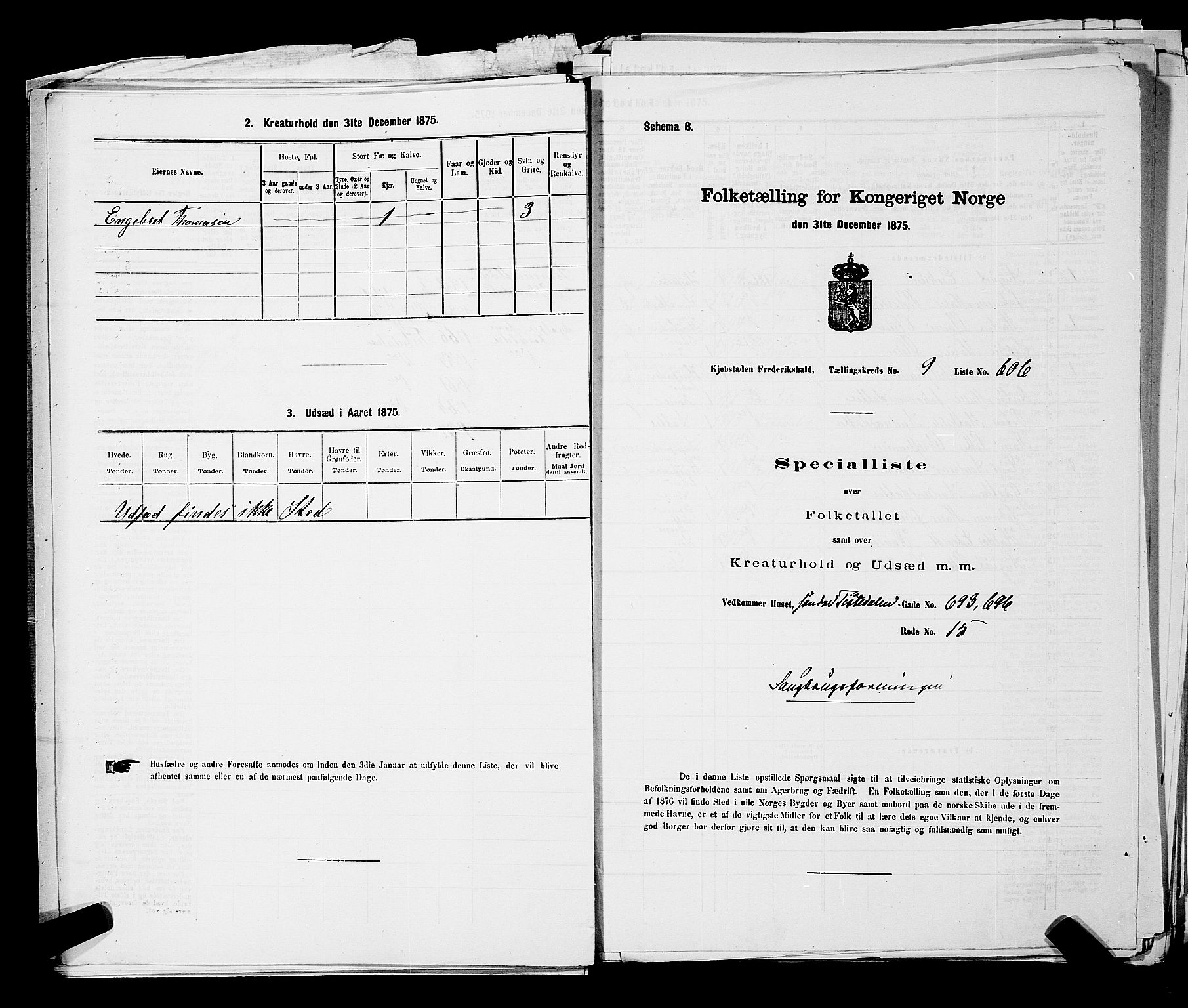 RA, 1875 census for 0101P Fredrikshald, 1875, p. 1477
