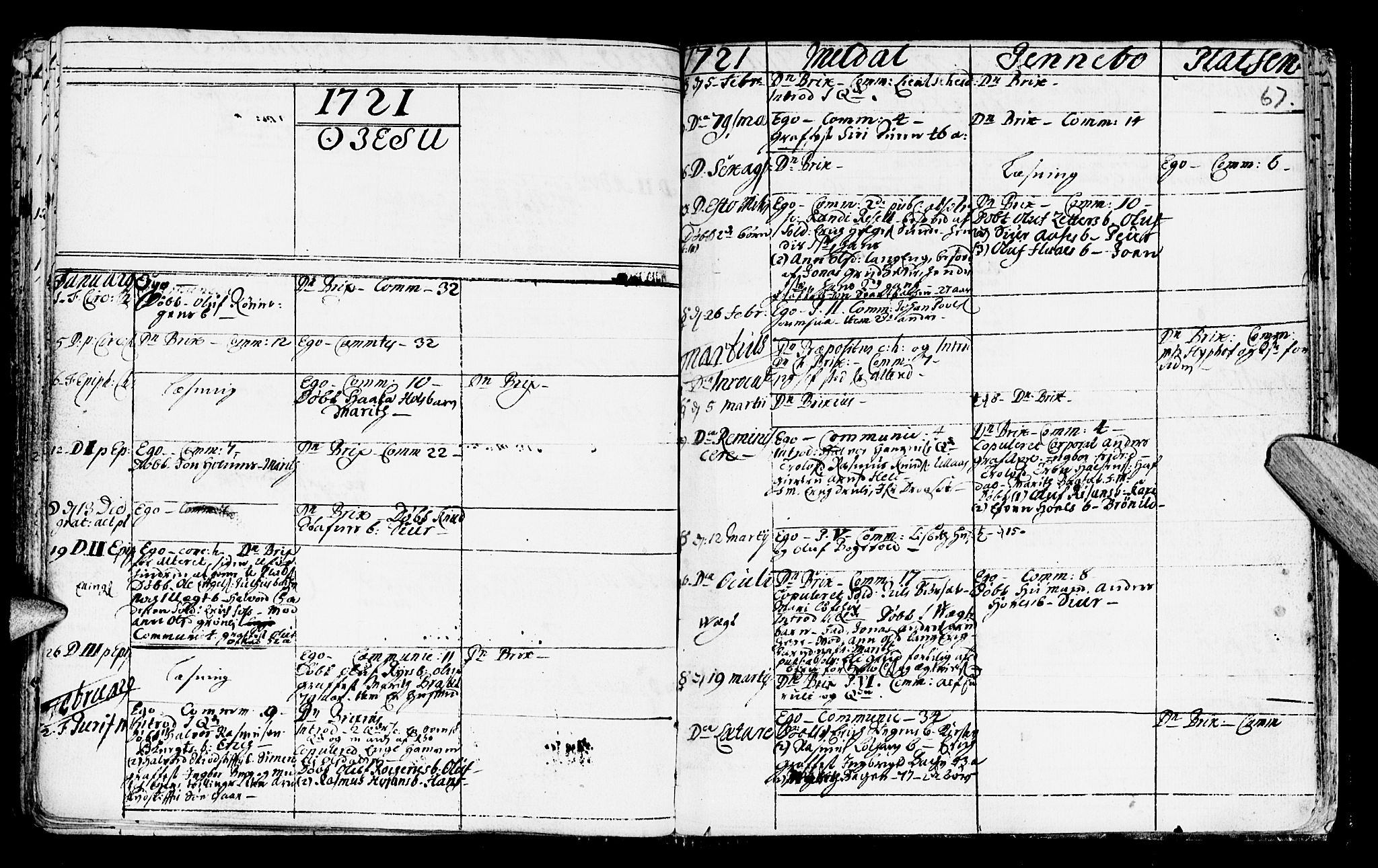 Ministerialprotokoller, klokkerbøker og fødselsregistre - Sør-Trøndelag, SAT/A-1456/672/L0849: Parish register (official) no. 672A02, 1705-1725, p. 67