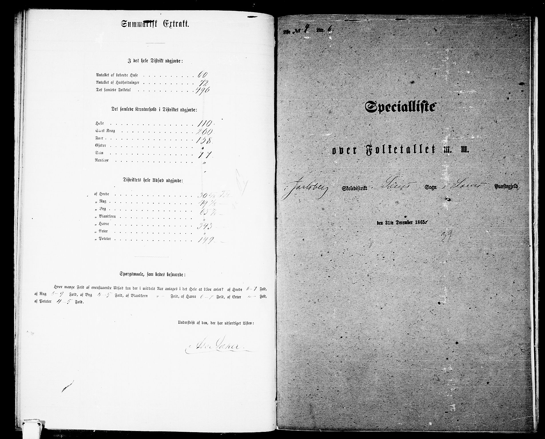 RA, 1865 census for Sem, 1865, p. 64