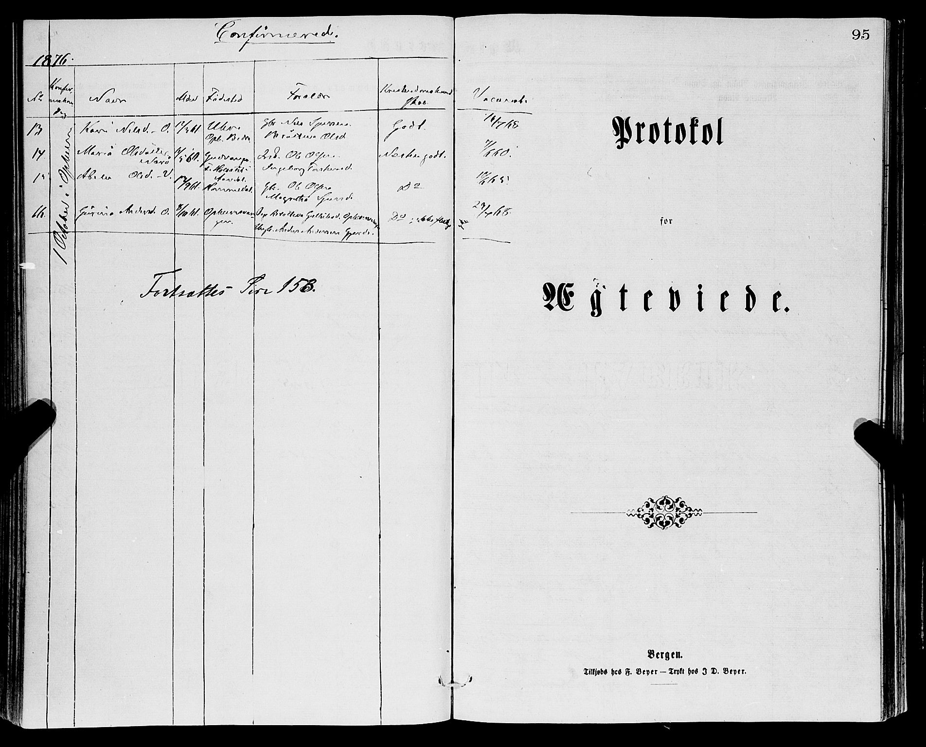 Vossestrand Sokneprestembete, SAB/A-79101/H/Haa: Parish register (official) no. A 1, 1866-1877, p. 95