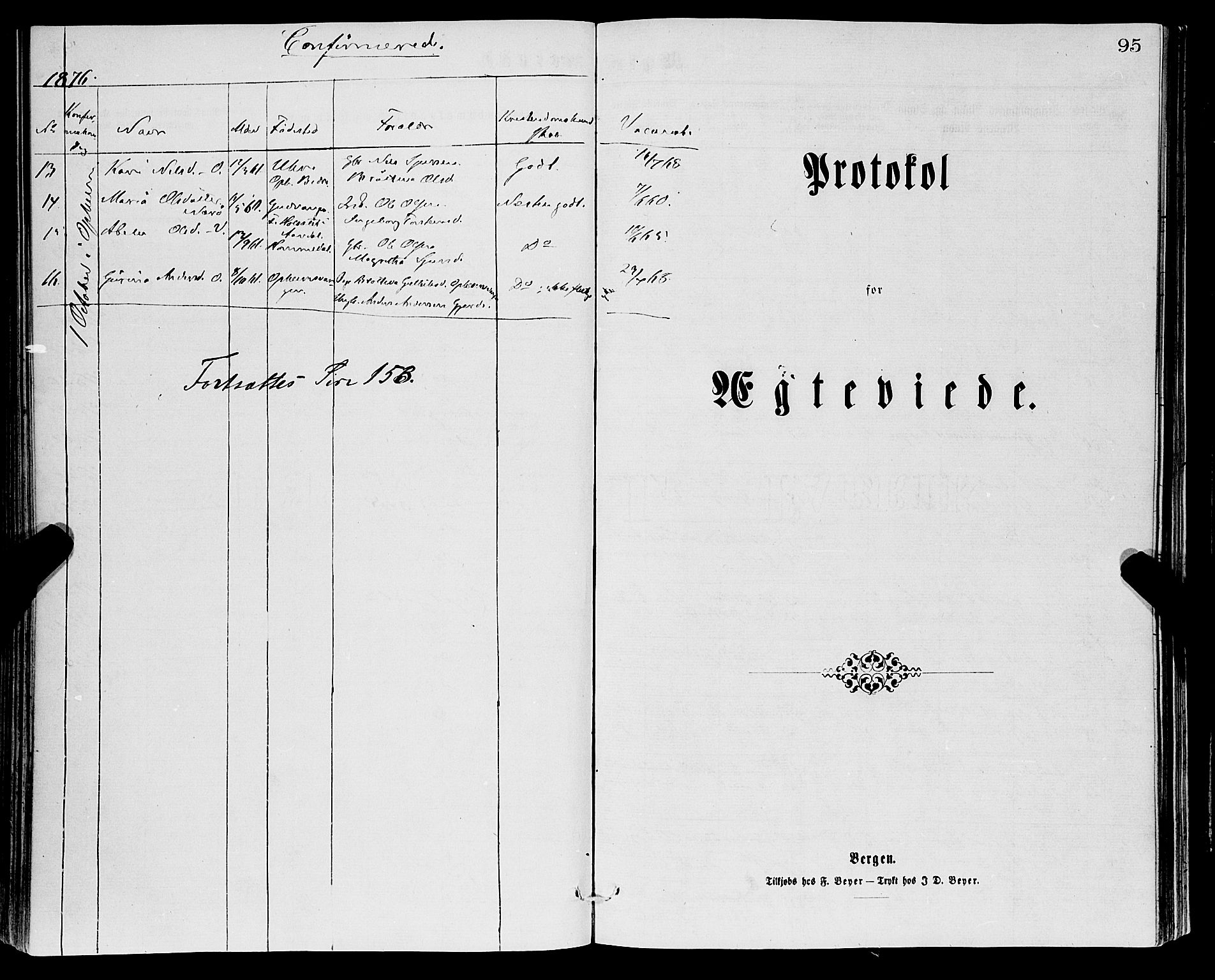 Vossestrand Sokneprestembete, AV/SAB-A-79101/H/Haa: Parish register (official) no. A 1, 1866-1877, p. 95