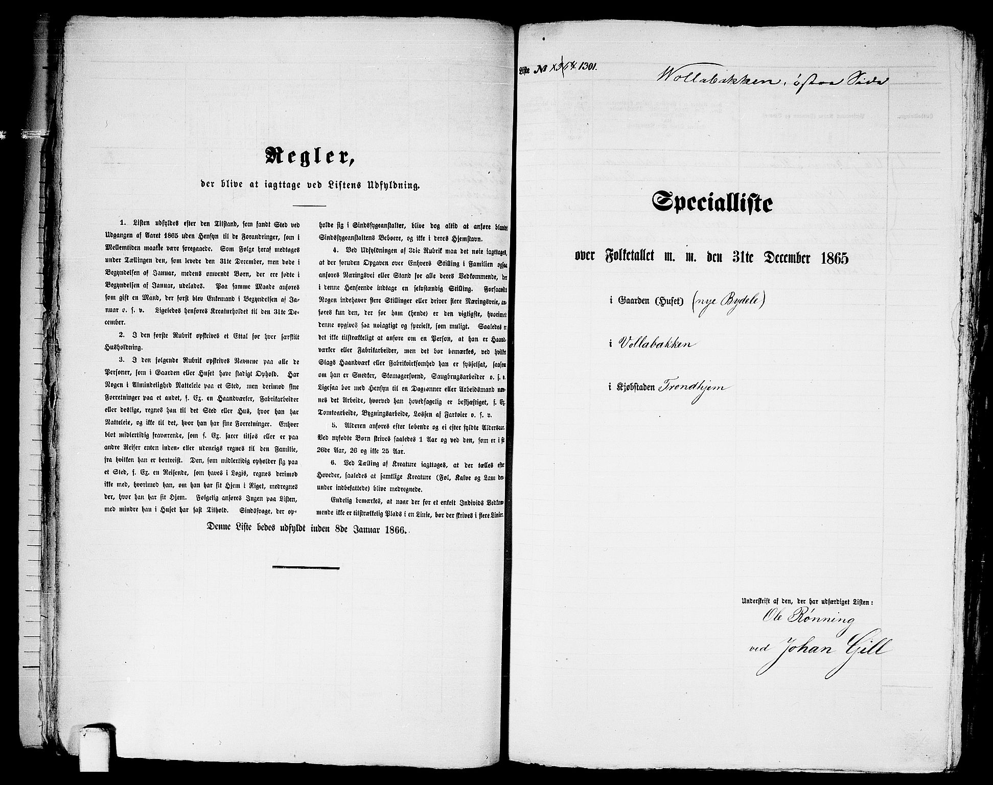 RA, 1865 census for Trondheim, 1865, p. 2701