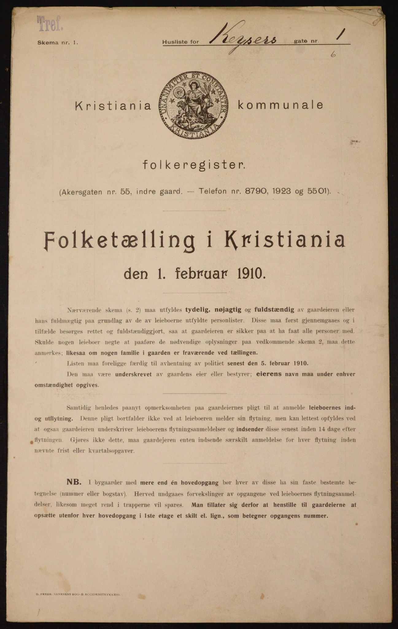 OBA, Municipal Census 1910 for Kristiania, 1910, p. 47687