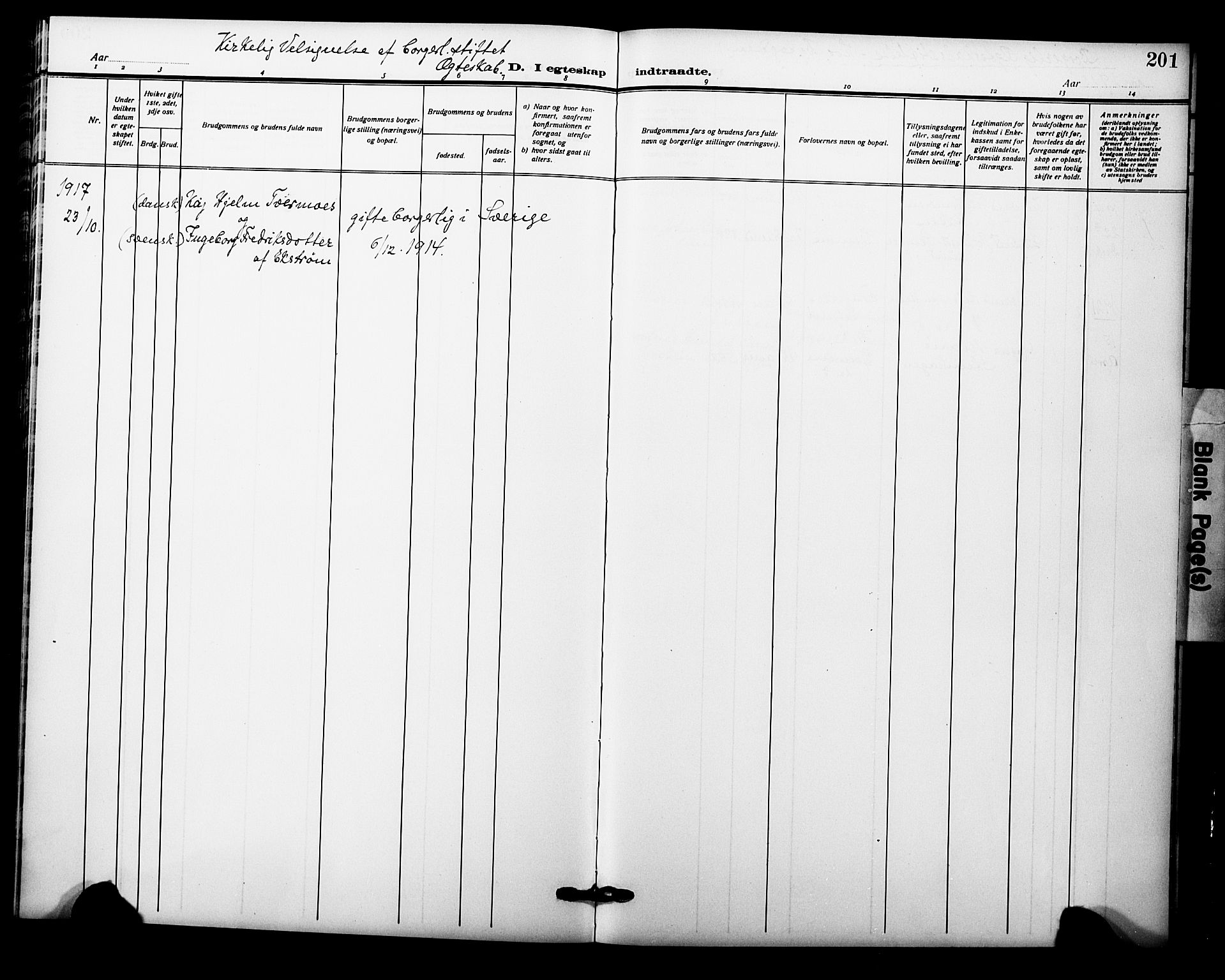 Garnisonsmenigheten Kirkebøker, AV/SAO-A-10846/F/Fa/L0015: Parish register (official) no. 15, 1915-1921, p. 201