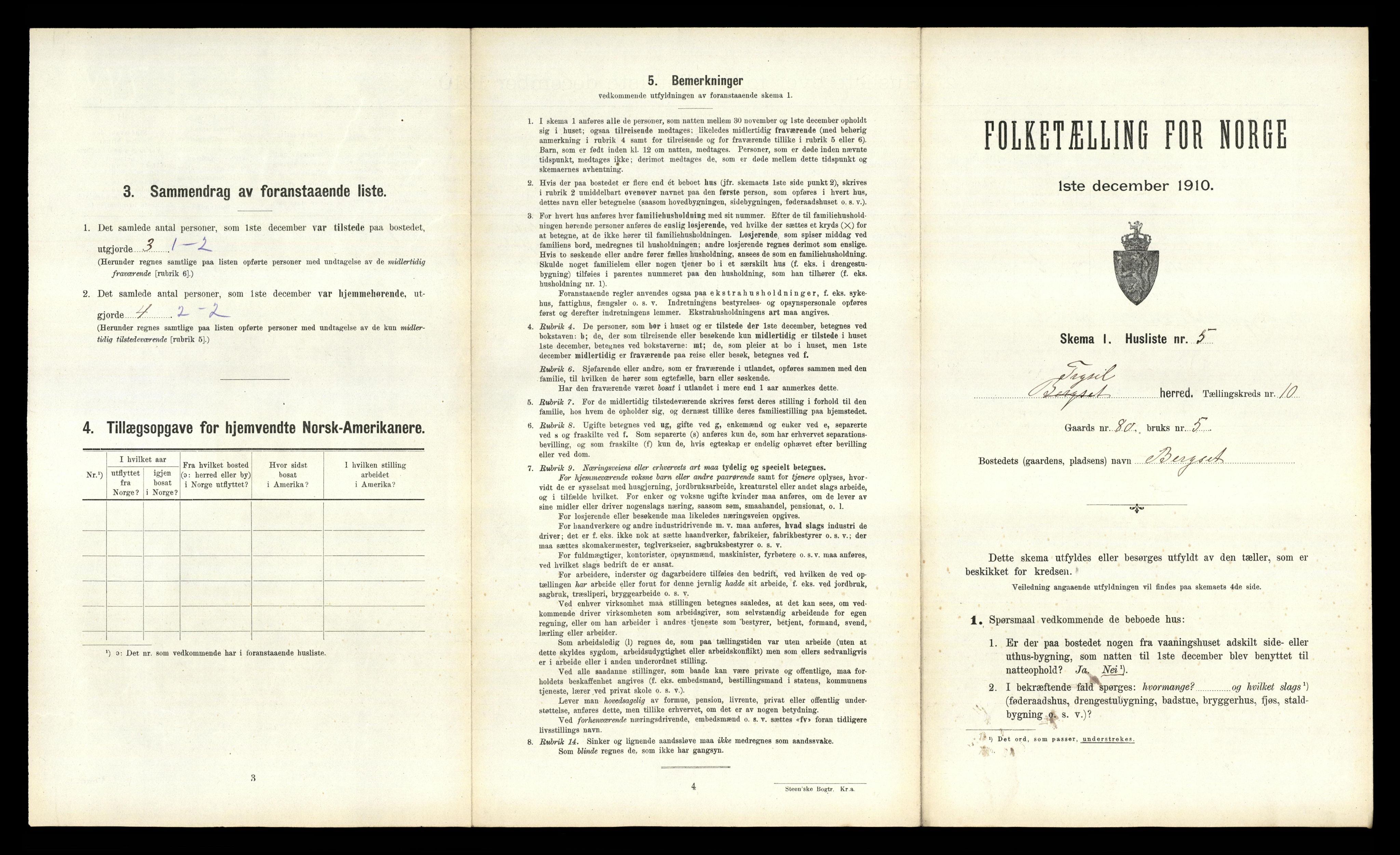 RA, 1910 census for Trysil, 1910, p. 1203