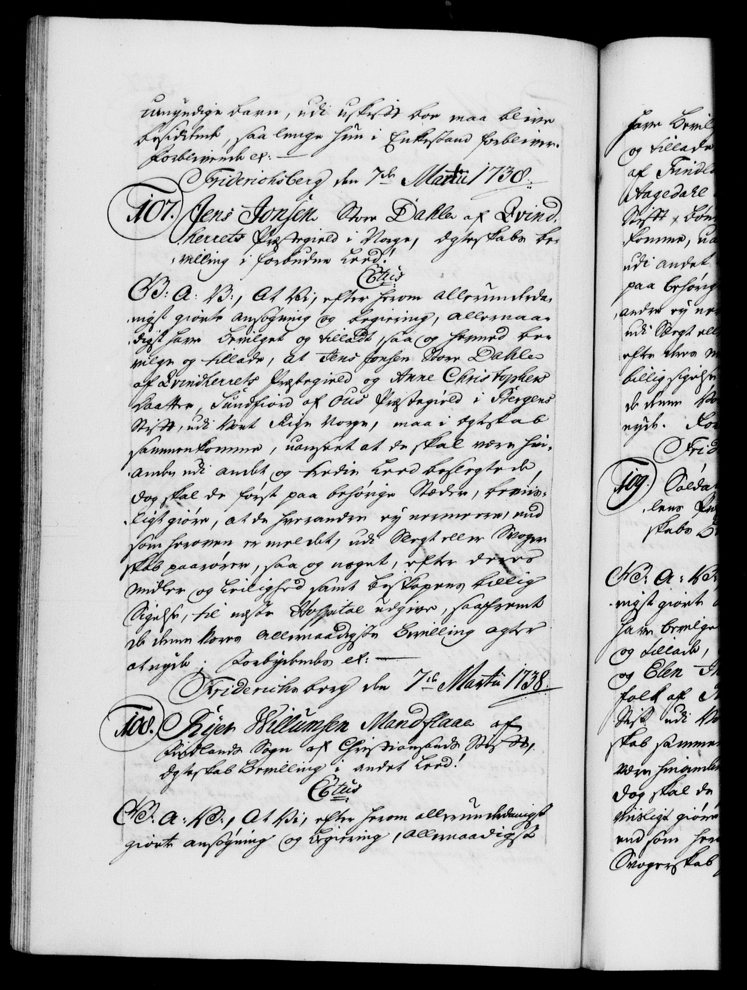 Danske Kanselli 1572-1799, AV/RA-EA-3023/F/Fc/Fca/Fcaa/L0030: Norske registre, 1737-1738, p. 327b